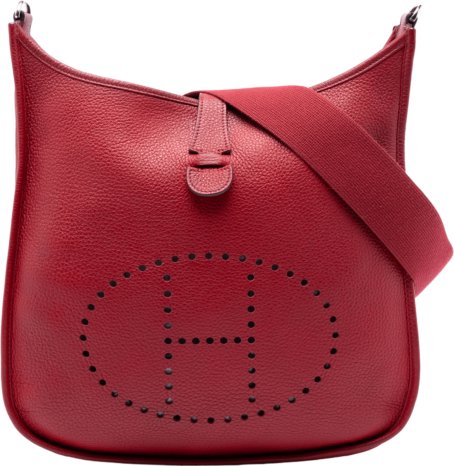 Hermès Clemence Evelyne Iii 33, från Luxclusif, i färgen dark red.