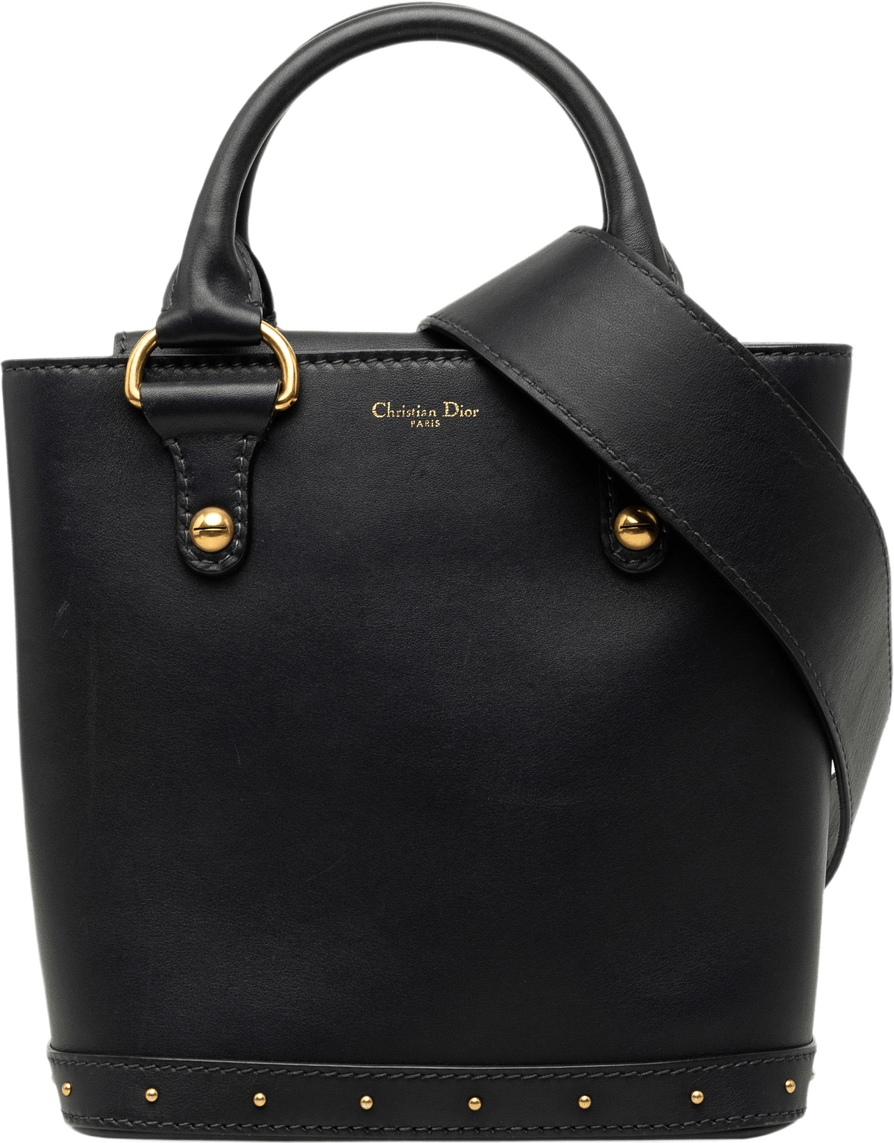 Dior Small Calfskin Dioravenue Bucket Bag, från Luxclusif, i färgen svart.