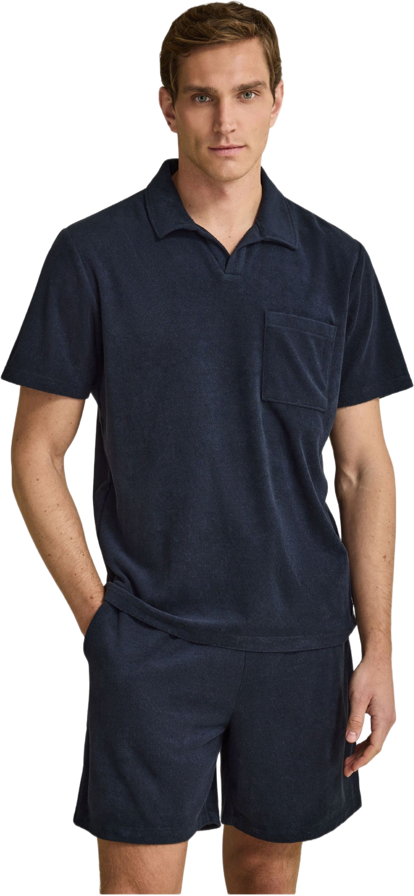 Terry Short-sleeved Polo Shirt, från John Henric, i färgen navy blue.