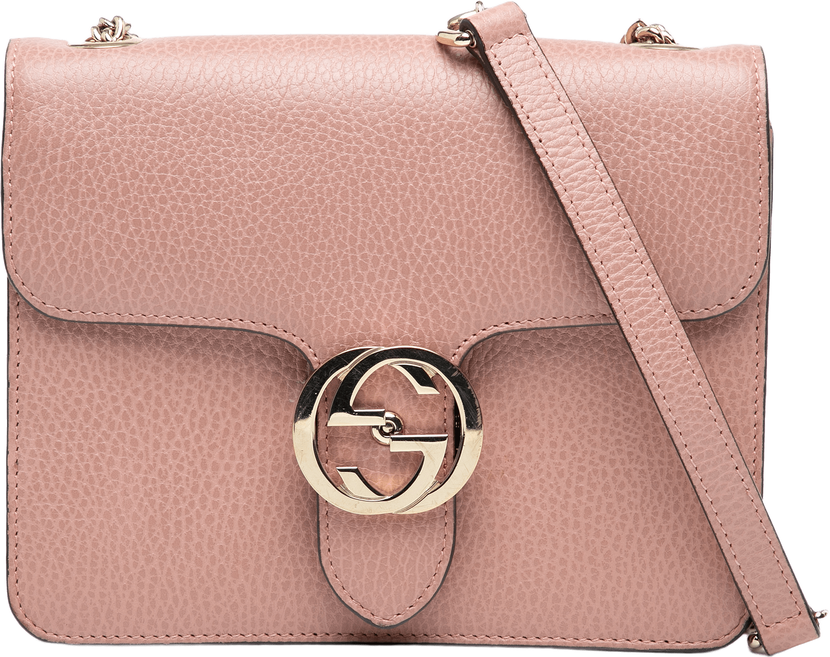 Gucci Small Dollar Calfskin Interlocking G Crossbody, från Luxclusif, i färgen pink.
