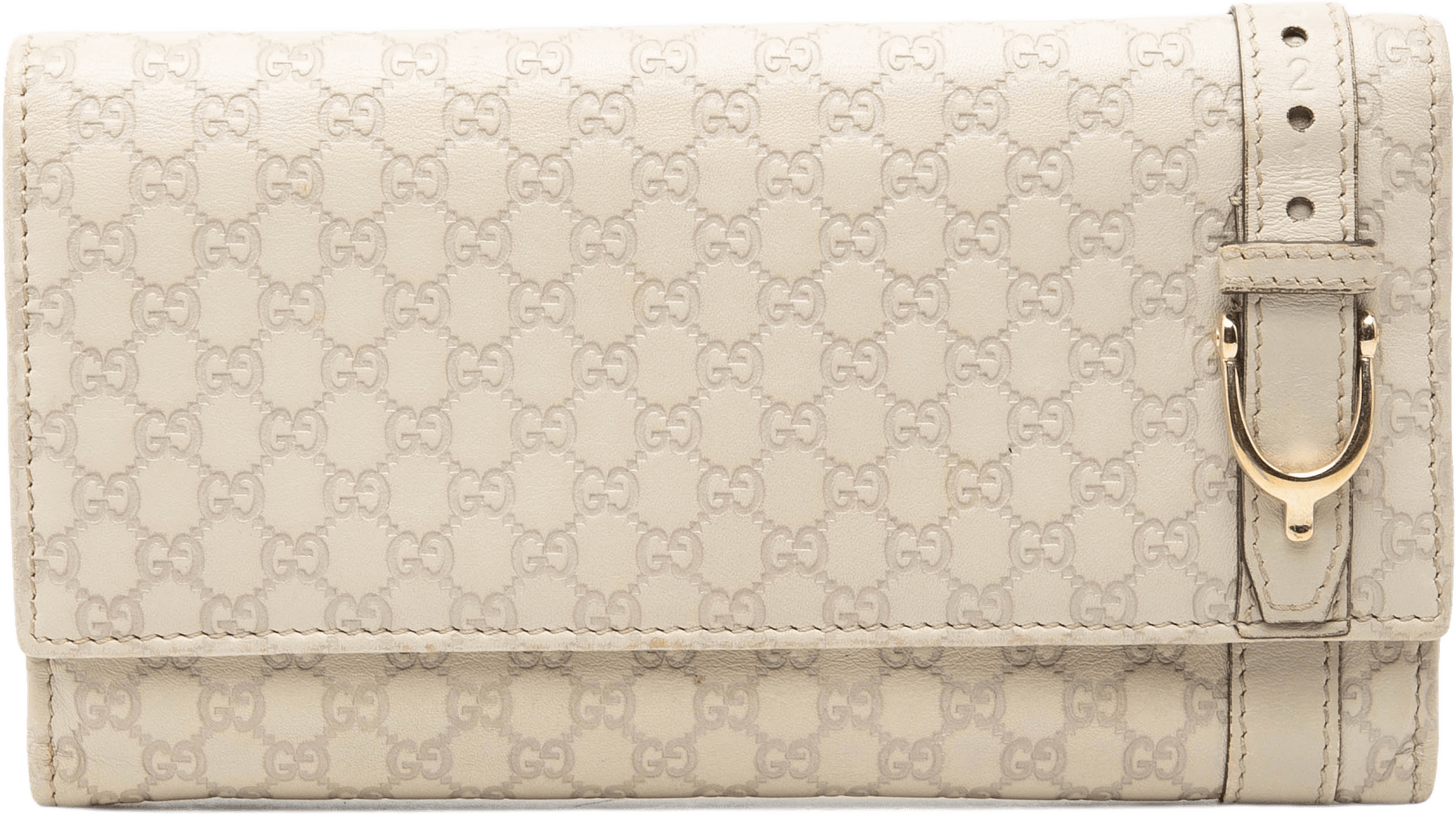 Gucci Microguccissima Nice Long Wallet, från Luxclusif, i färgen ivory.