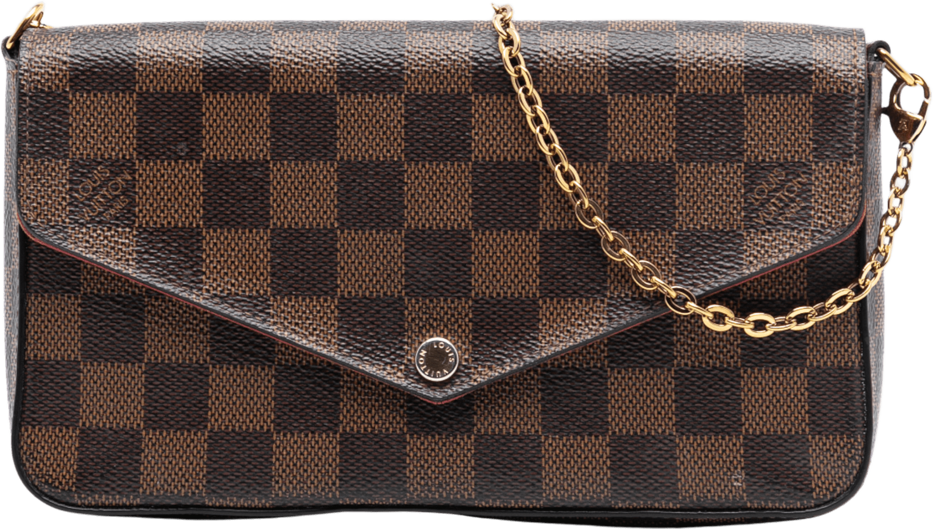 Louis Vuitton Damier Ebene Pochette Felicie, från Luxclusif, i färgen brown.