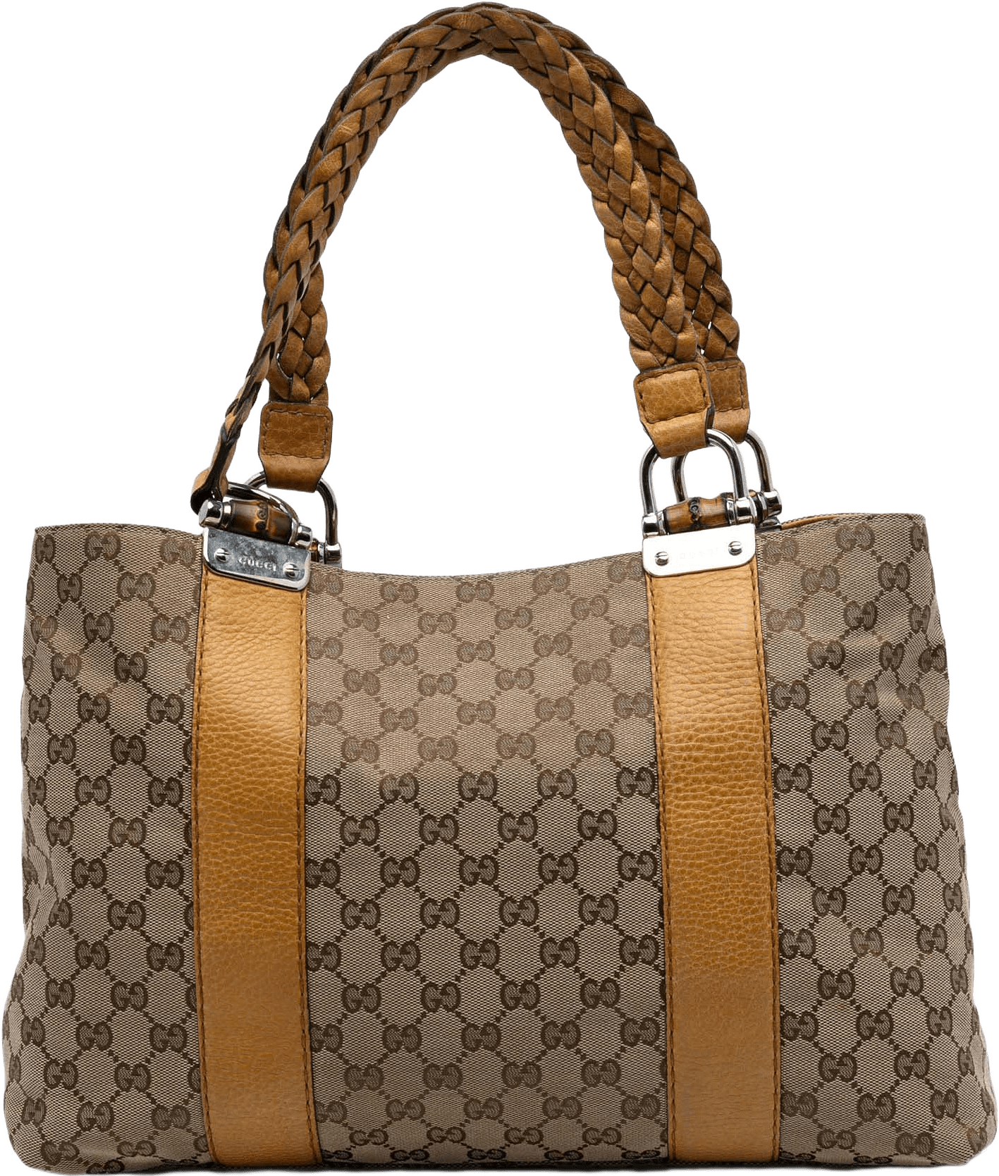 Gucci Gg Canvas Bamboo Libeccio Tote, från Luxclusif, i färgen beige.