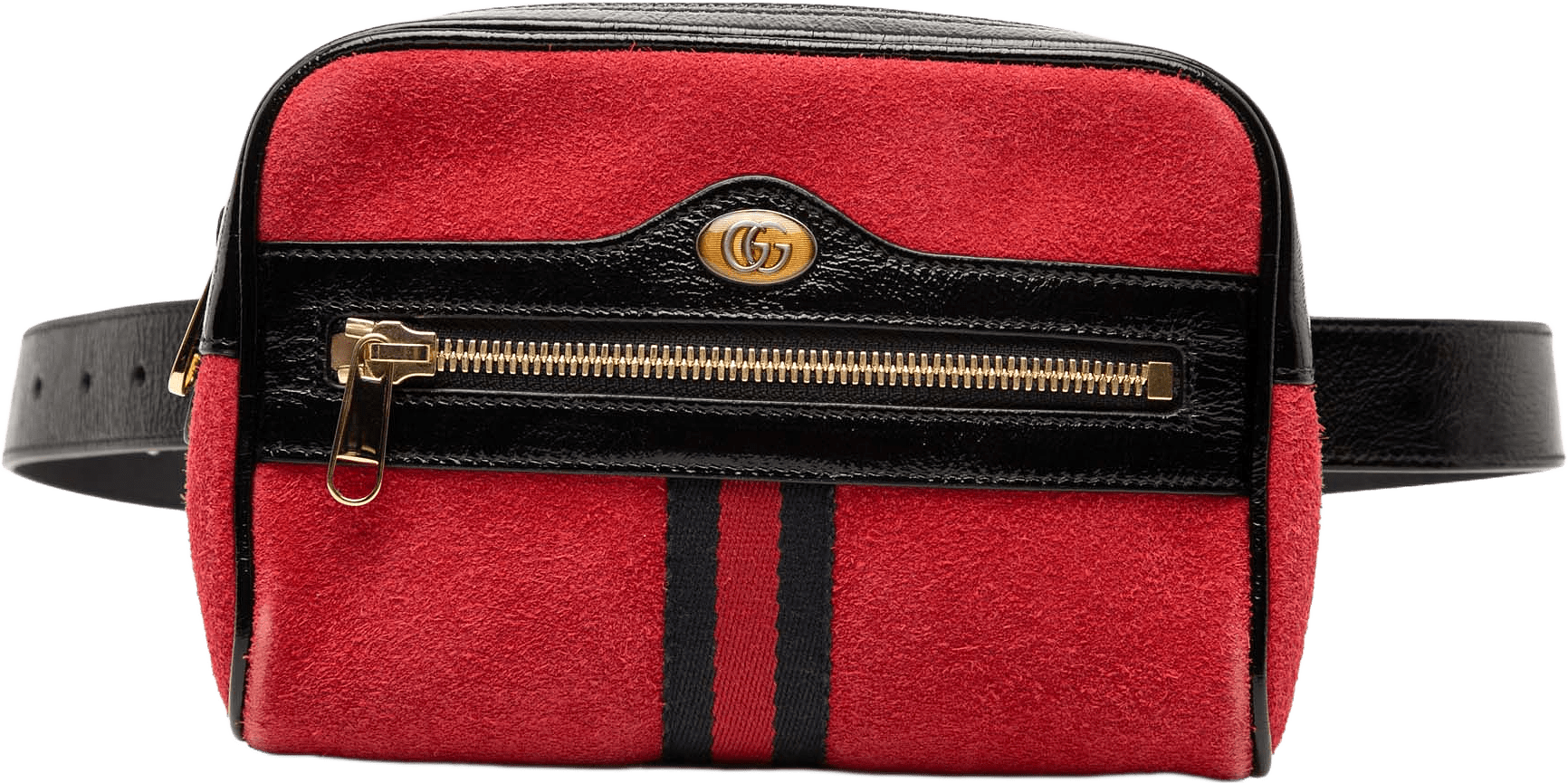 Gucci Small Suede Ophidia Belt Bag, från Luxclusif, i färgen red.