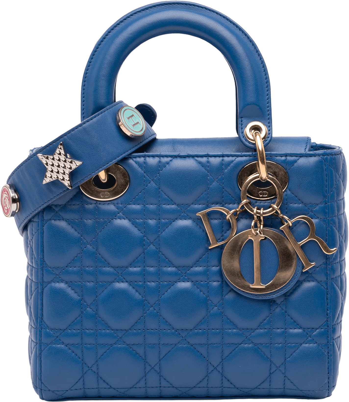 Dior Small Lambskin Cannage Myabcdior Lady Dior, från Luxclusif, i färgen blue.