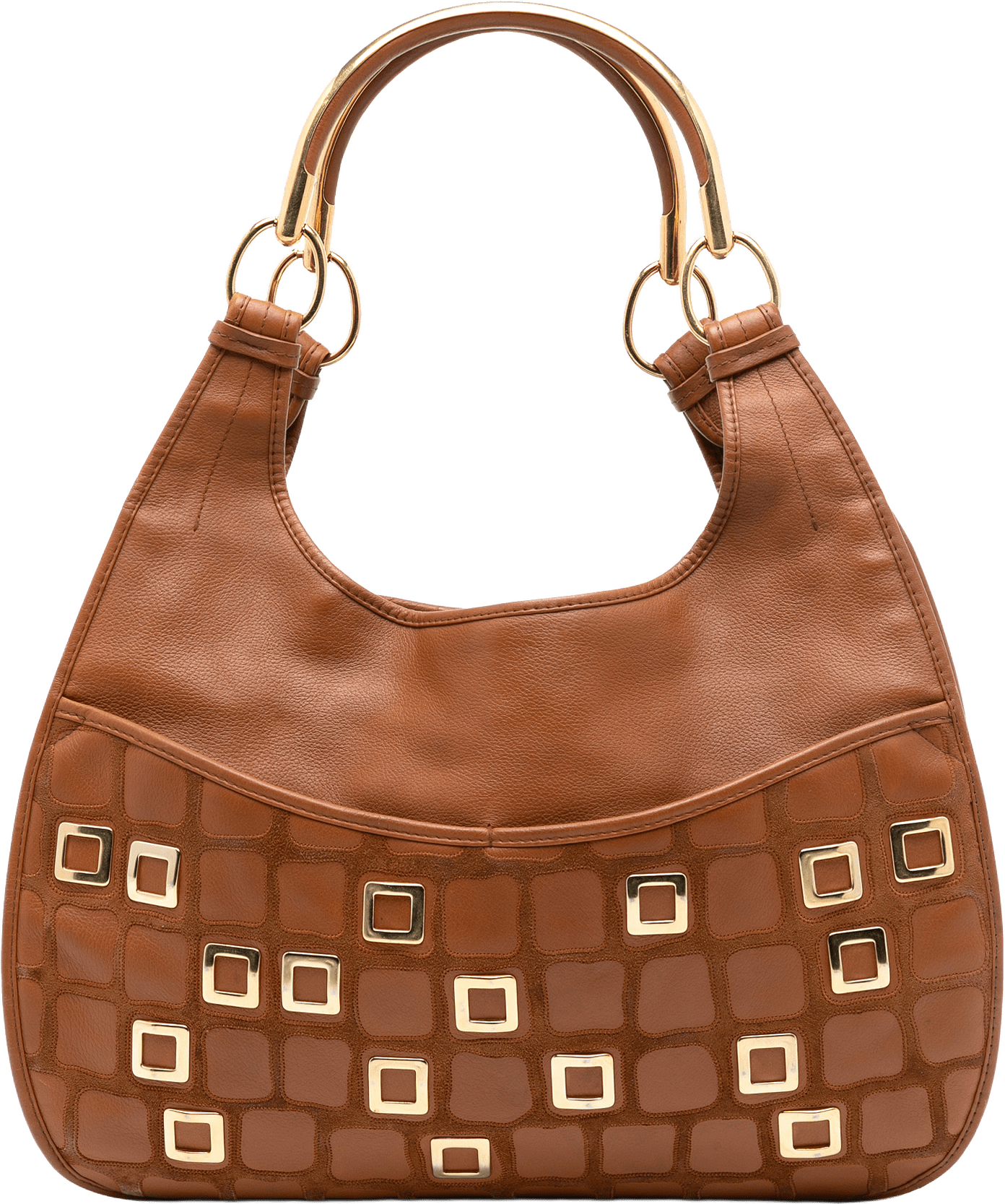 Dior Medium Embellished Leather 61 Hobo, från Luxclusif, i färgen camel.