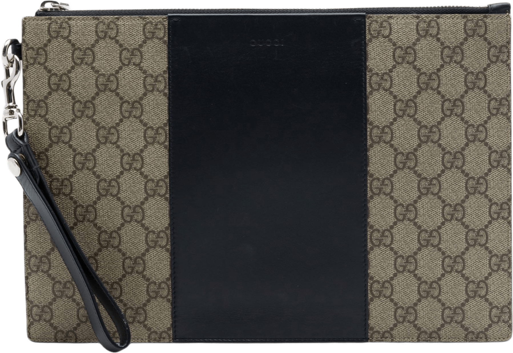 Gucci Gg Supreme Wristlet Zip Pouch, från Luxclusif, i färgen beige.