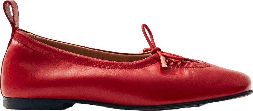 Rosalind Red Leather Ballet Flats