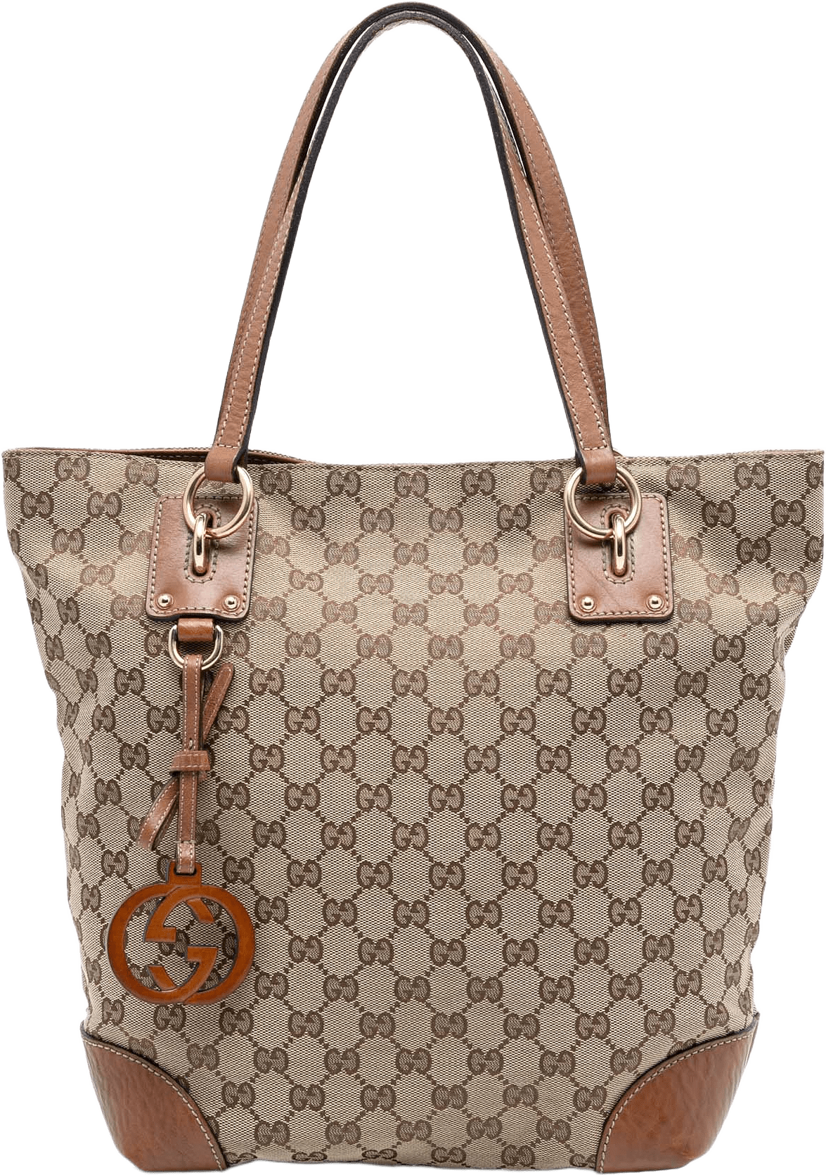 Gucci Medium Gg Canvas Gg Charm Tote, från Luxclusif, i färgen beige.
