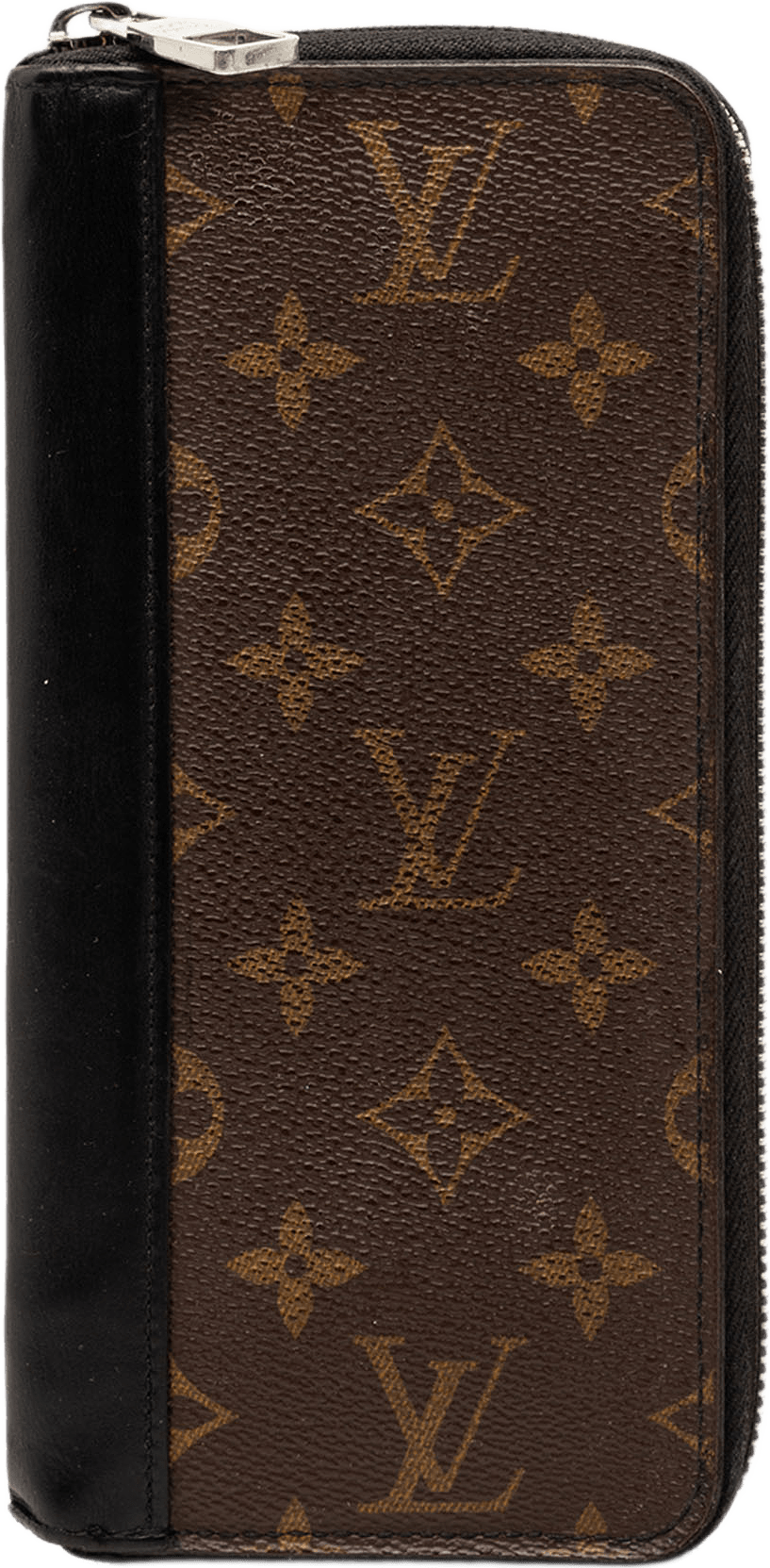 Louis Vuitton Monogram Macassar Vertical Zippy Wallet, från Luxclusif, i färgen brun.