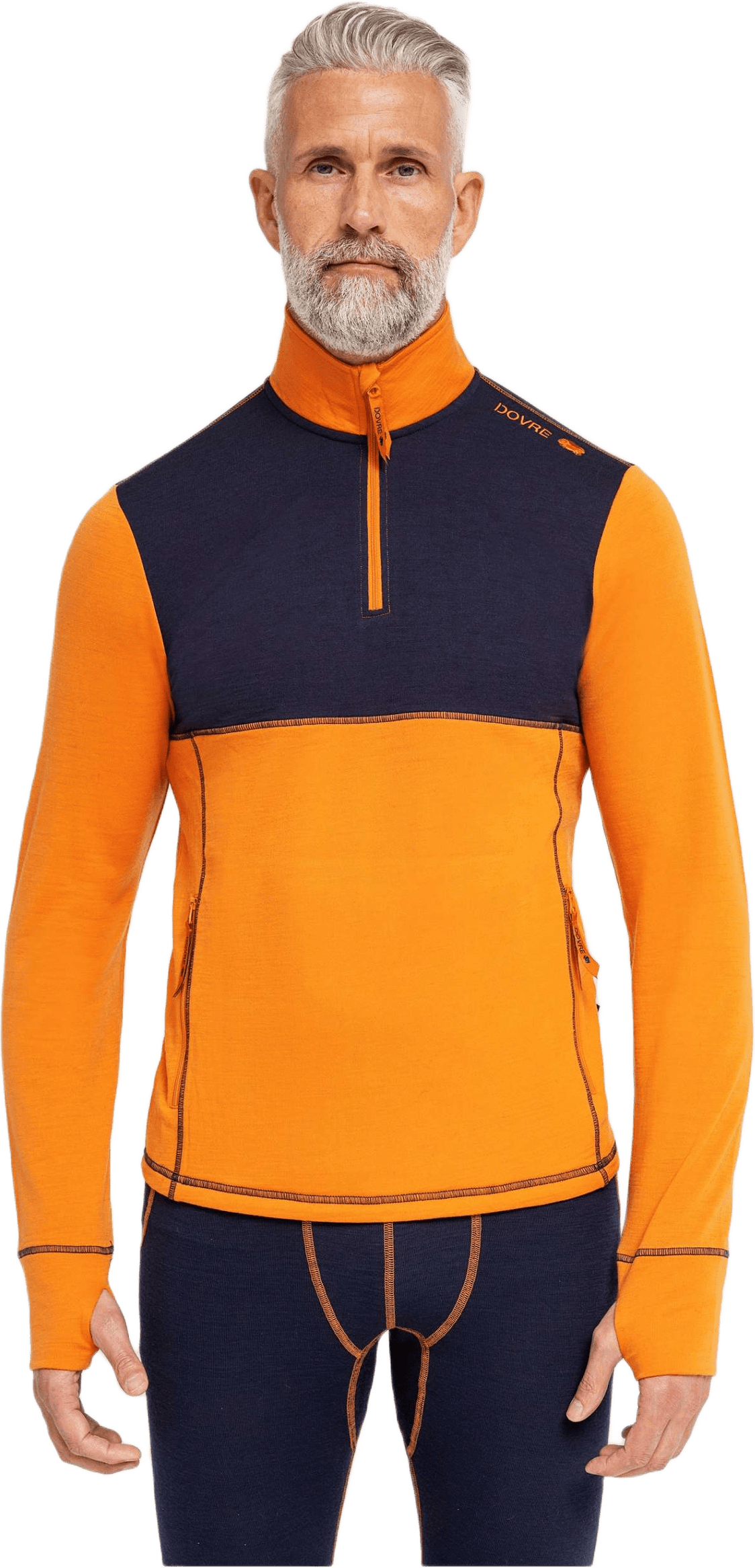 Midlayer Undertröja | 100% Merinoull | Svart/grå