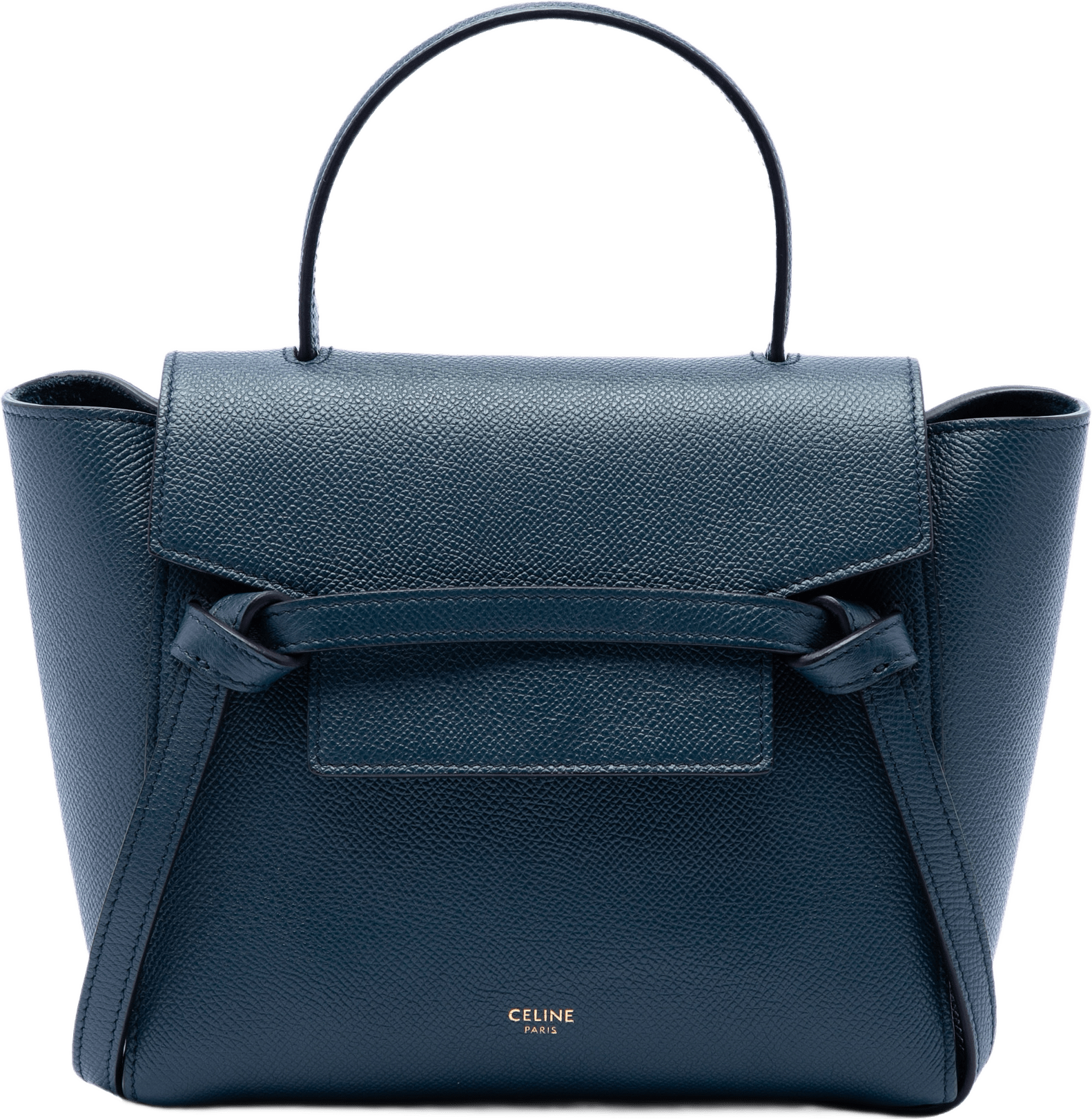 Celine Nano Grained Calfskin Belt Bag, från Luxclusif, i färgen blå.