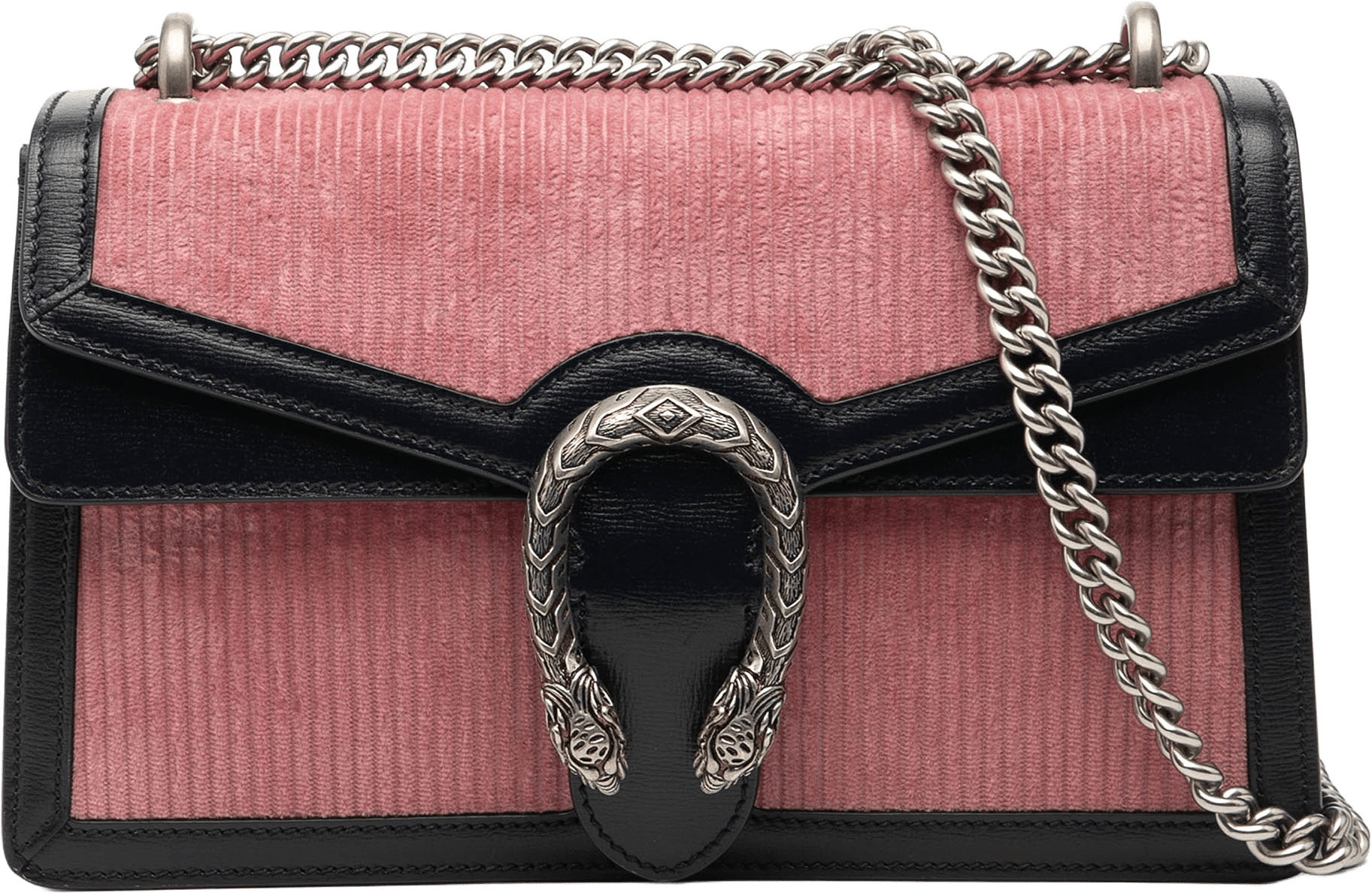 Gucci Small Bicolor Corduroy Dionysus Shoulder Bag, från Luxclusif, i färgen pink.