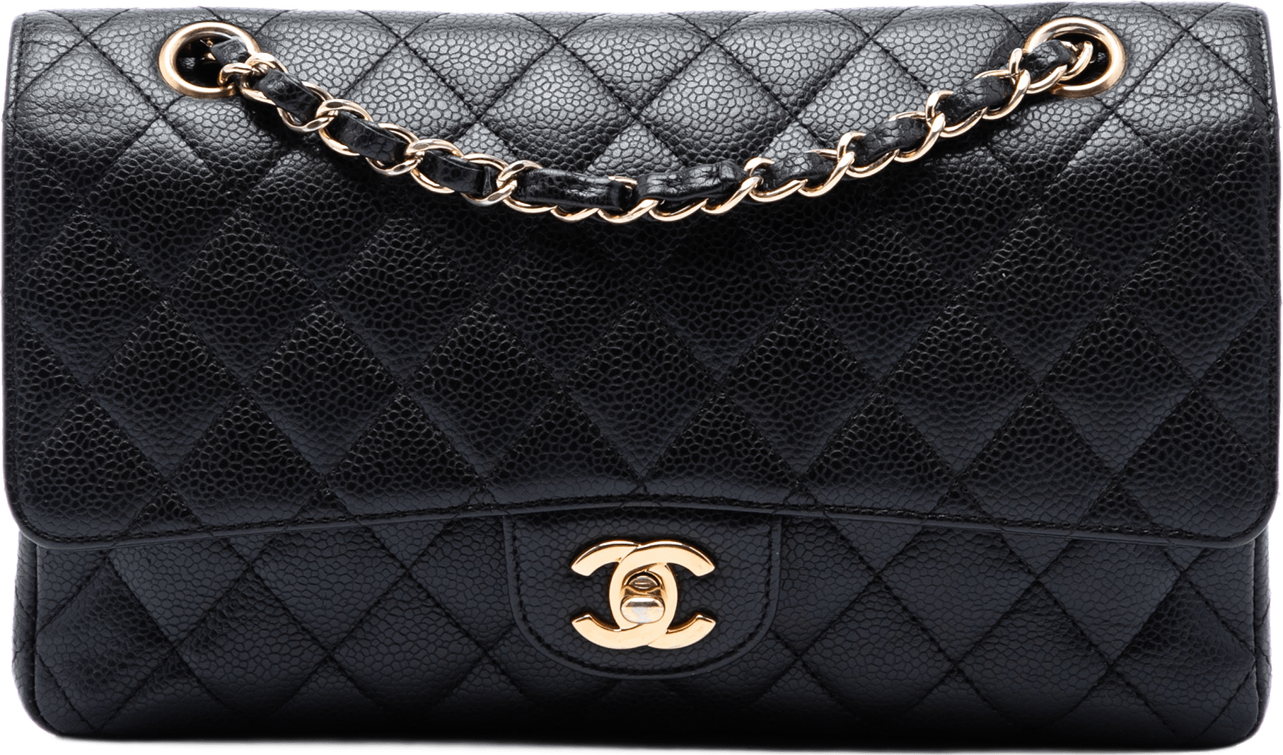 Chanel Medium Classic Caviar Double Flap, från Luxclusif, i färgen svart.