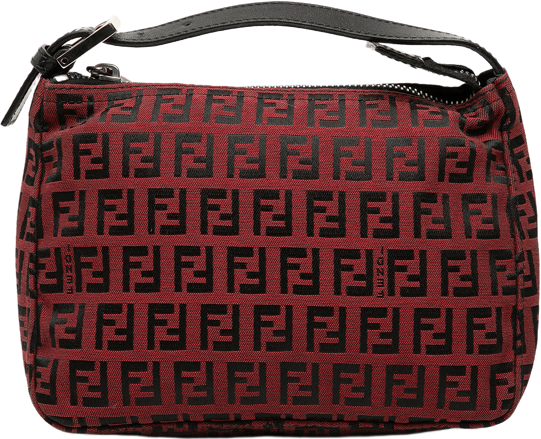 Fendi Zucchino Canvas Handbag, från Luxclusif, i färgen dark red.