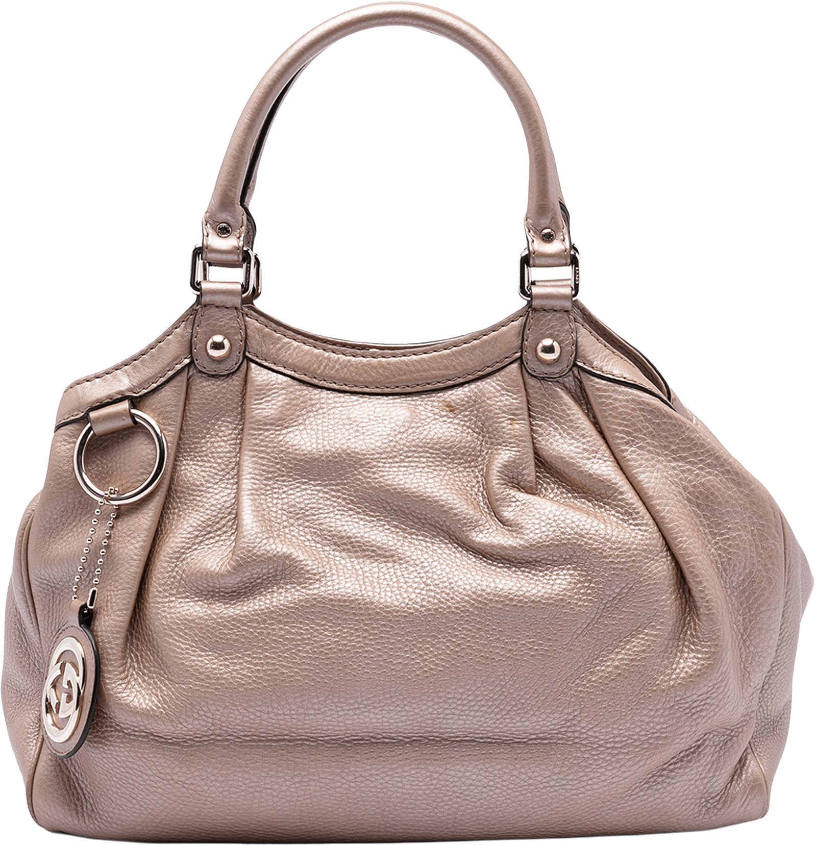 Gucci Medium Metallic Calfskin Sukey Tote, från Luxclusif, i färgen light pink.