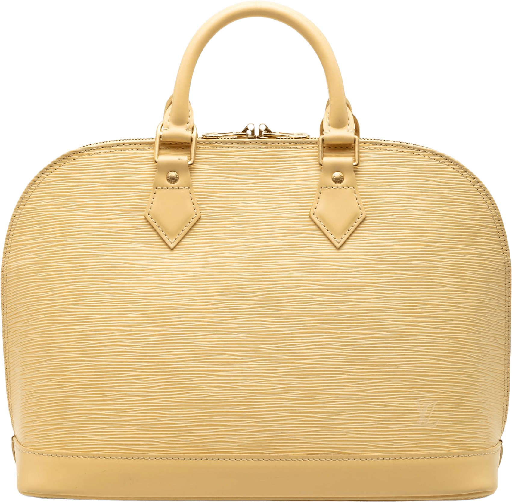 Louis Vuitton Epi Alma Pm, från Luxclusif, i färgen beige.