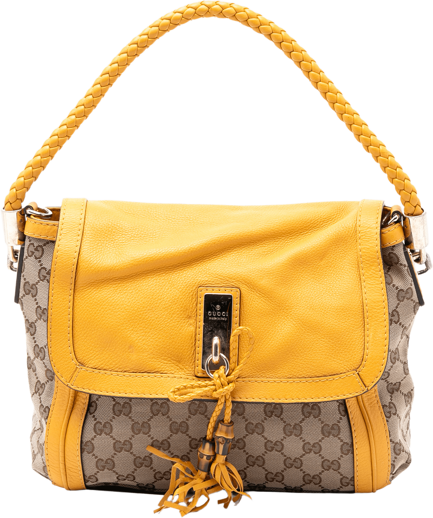 Gucci Gg Canvas Bella Flap Satchel, från Luxclusif, i färgen beige.