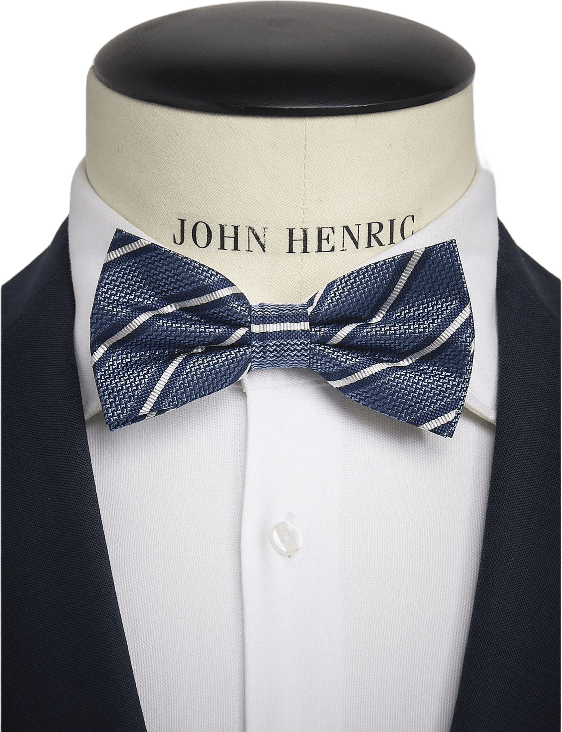 Striped Bow Tie Pre Tied, från John Henric, i färgen blue & light blue.