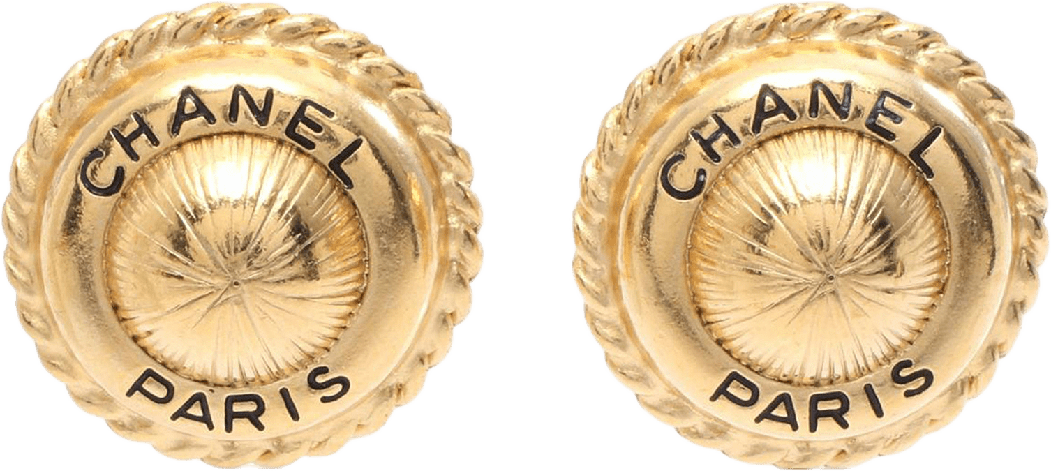 Chanel Gold Plated Round Clip On Earrings, från Luxclusif, i färgen gold.