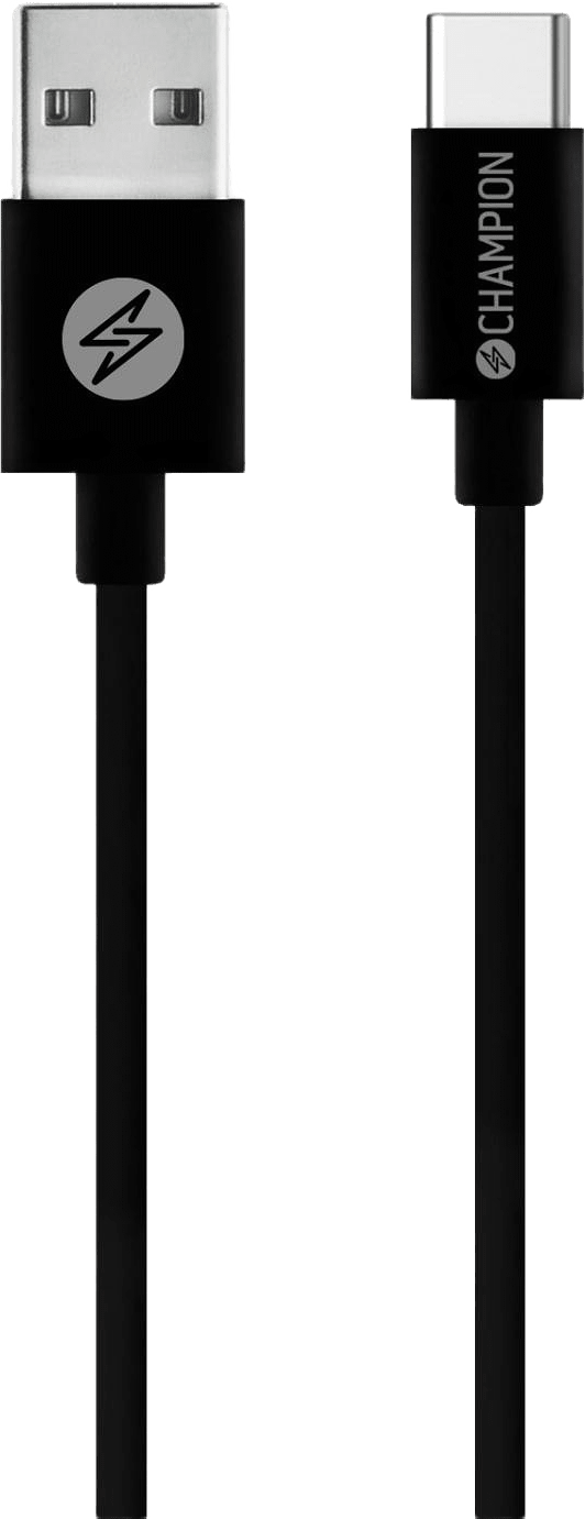 Usb-a Till Usb-c Kabel 2m, från Champion Nordic, i färgen svart.