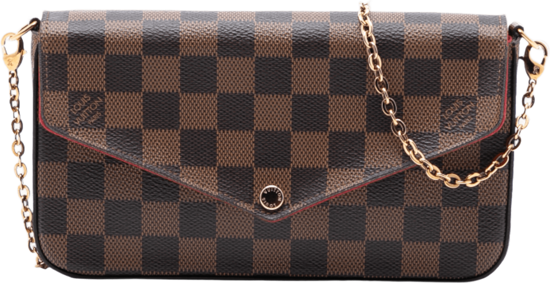 Louis Vuitton Damier Ebene Pochette Felicie, från Luxclusif, i färgen brown.