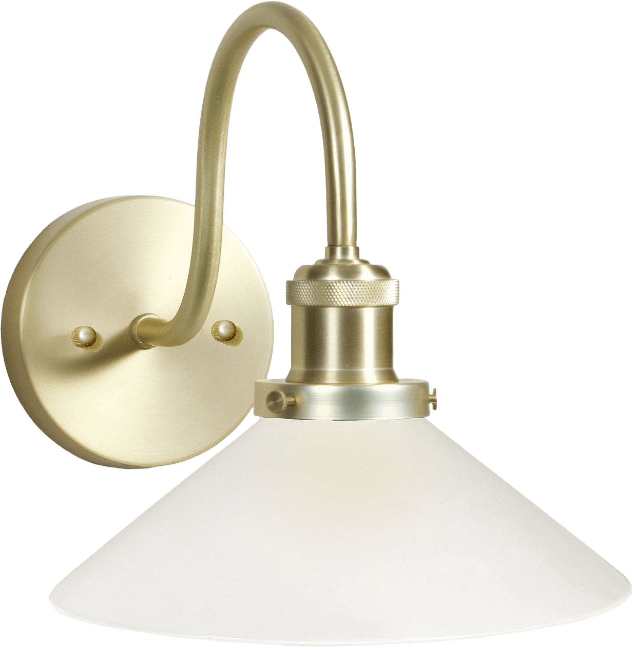 August Vägglampaip23, från PR Home, i färgen opal/mässing.