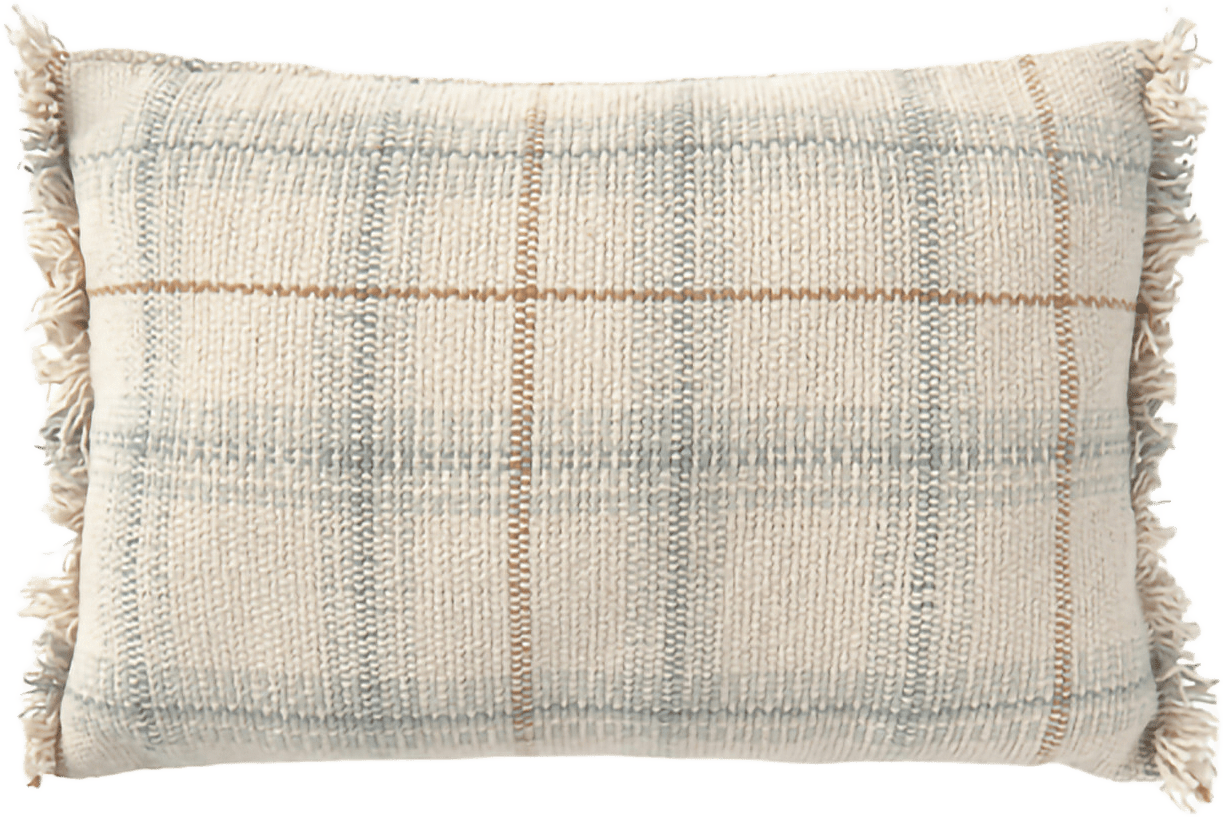 Handvävd Kudde, från LORENA CANALS, i färgen naturlig, blå salvia, vintageblå, ockra.