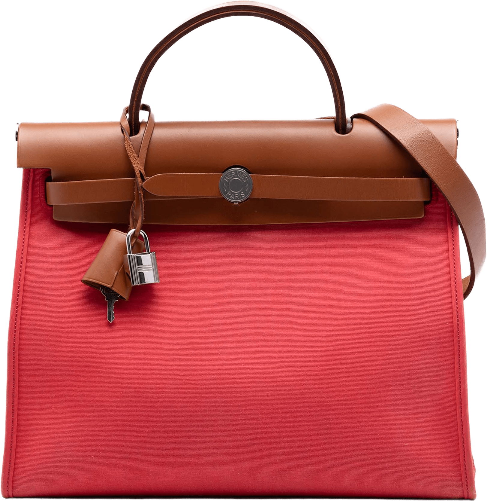 Hermès Toile Herbag Zip 31, från Luxclusif, i färgen red.