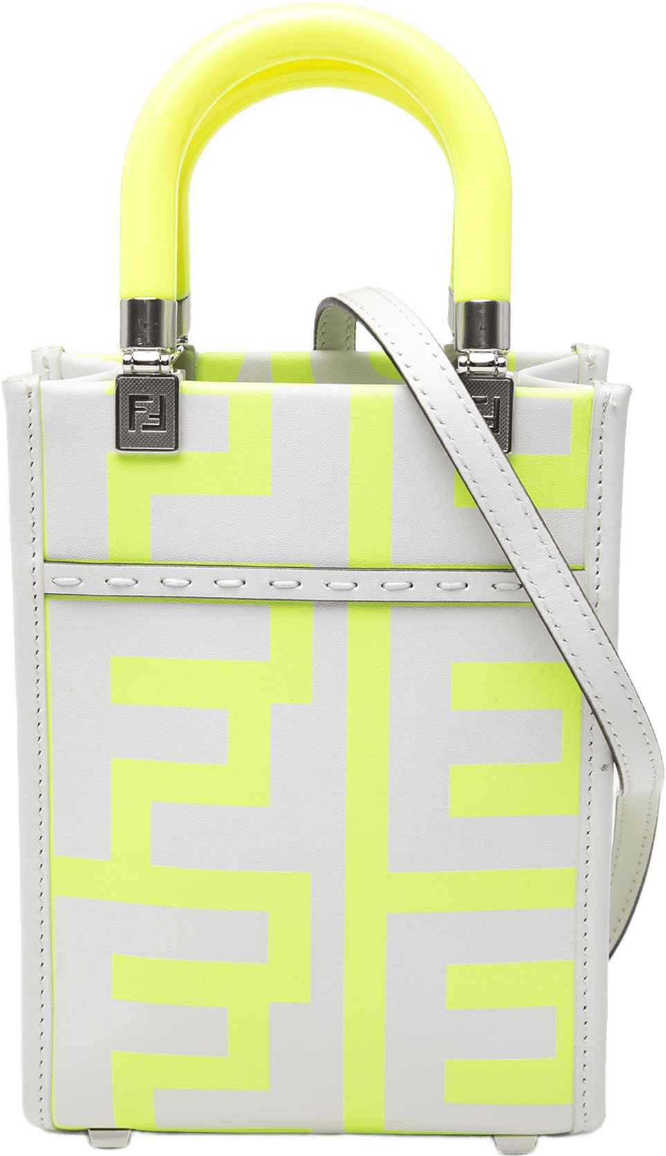 Fendi Marc Jacobs Mini Leather Sunshine Shopper Tote, från Luxclusif, i färgen gul.