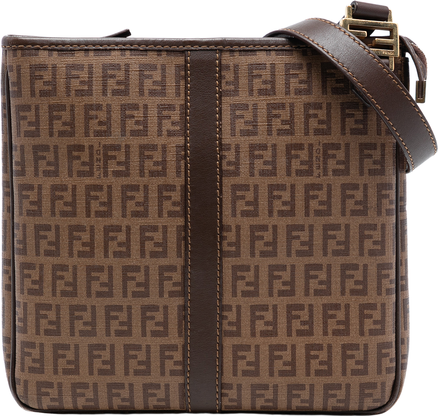 Fendi Zucchino Spalmati Crossbody, från Luxclusif, i färgen light brown.