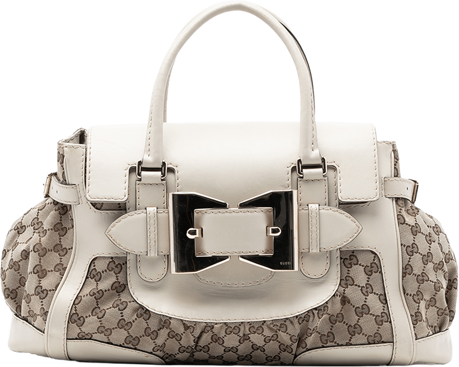 Gucci Gg Canvas And Leather Dialux Queen Tote, från Luxclusif, i färgen beige.