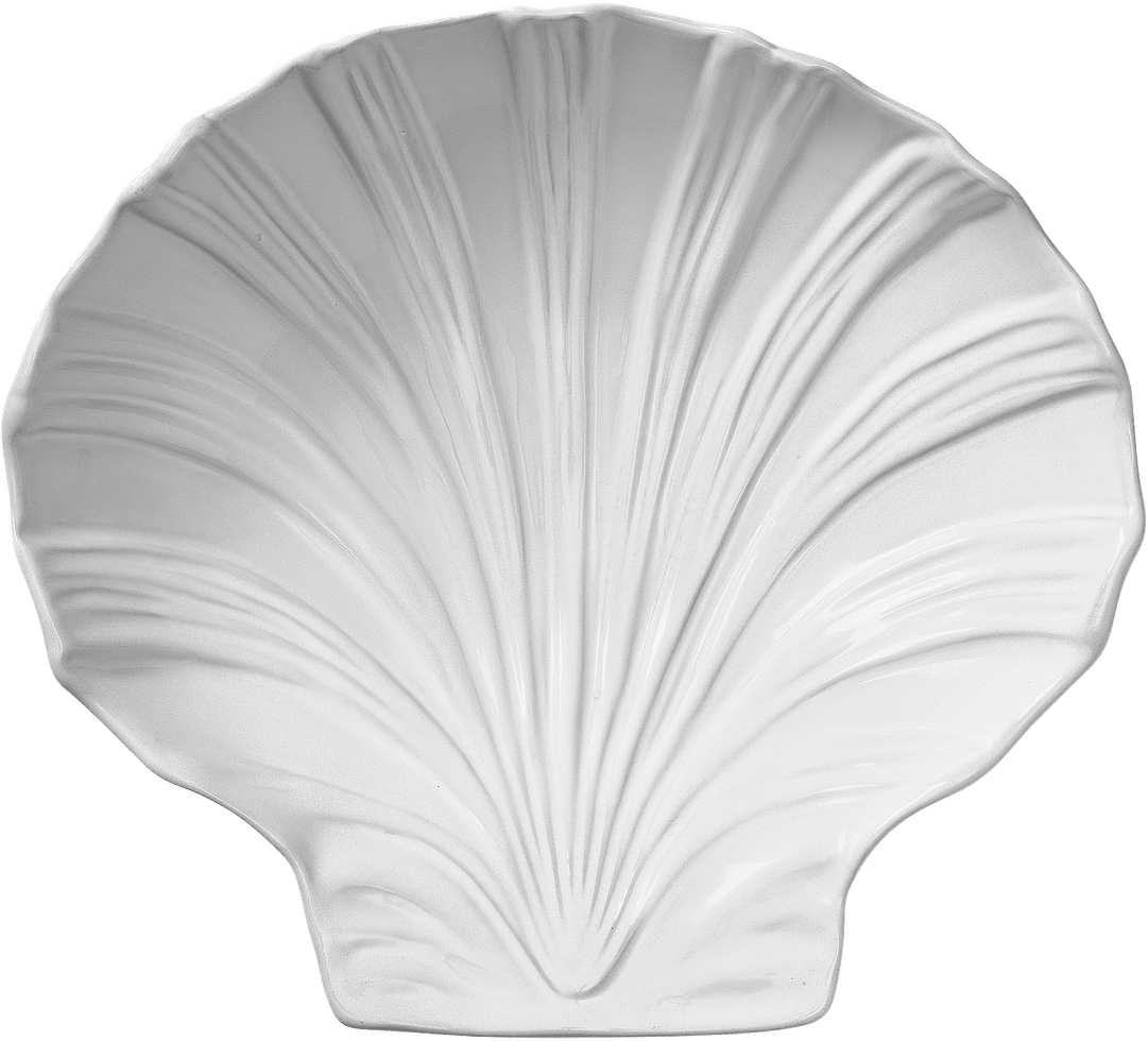 Shell Skål Stor - 31x35 Cm, från Pick A Poppy, i färgen offwhite.