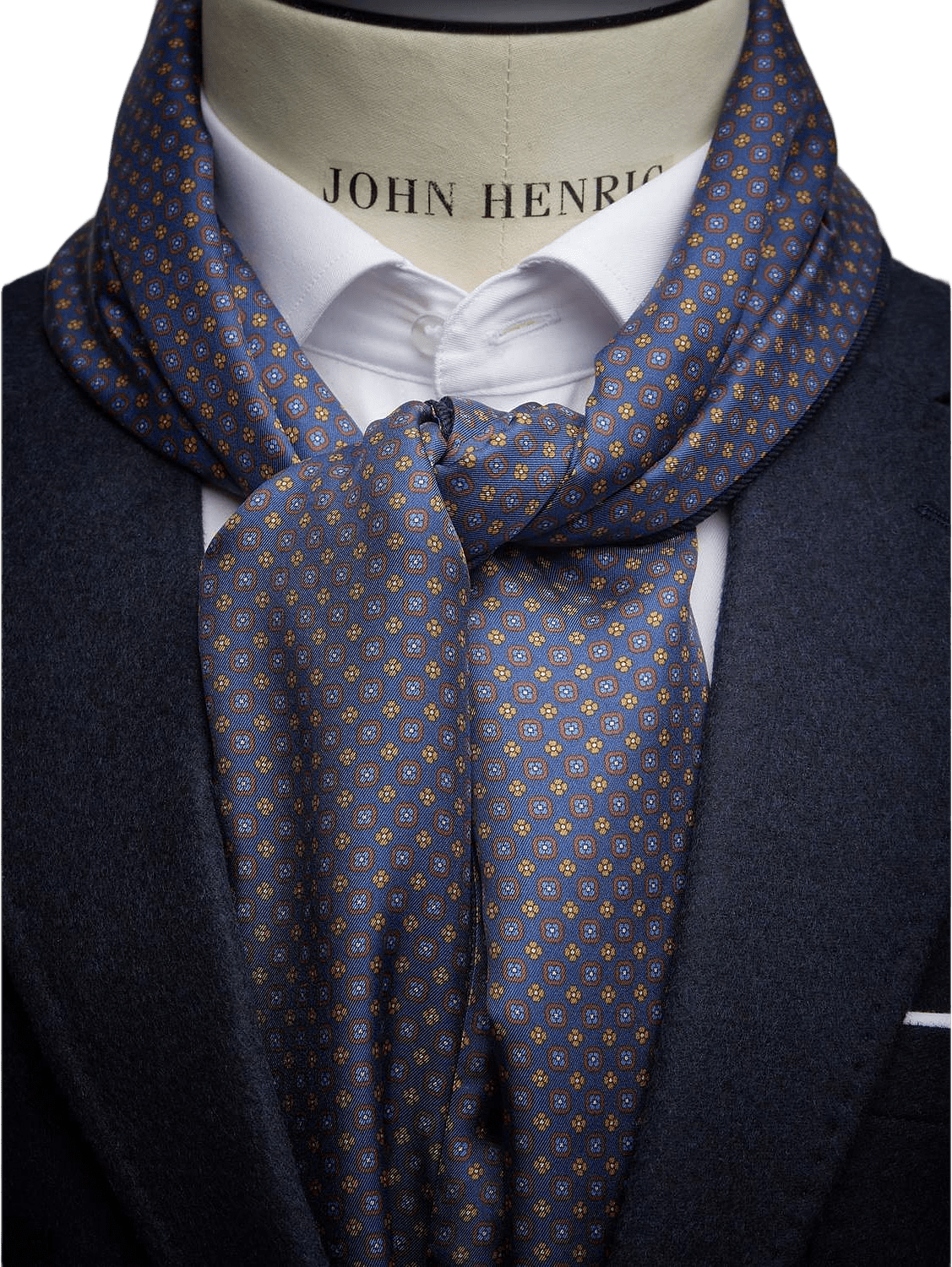 Wool & Silk Scarf, från John Henric, i färgen navy blue.