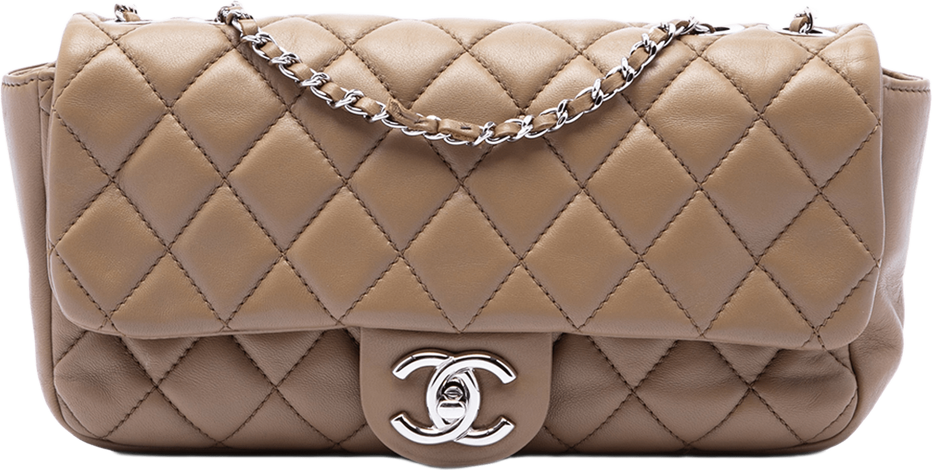 Chanel Medium Quilted Lambskin Coco Rain Flap, från Luxclusif, i färgen brown.