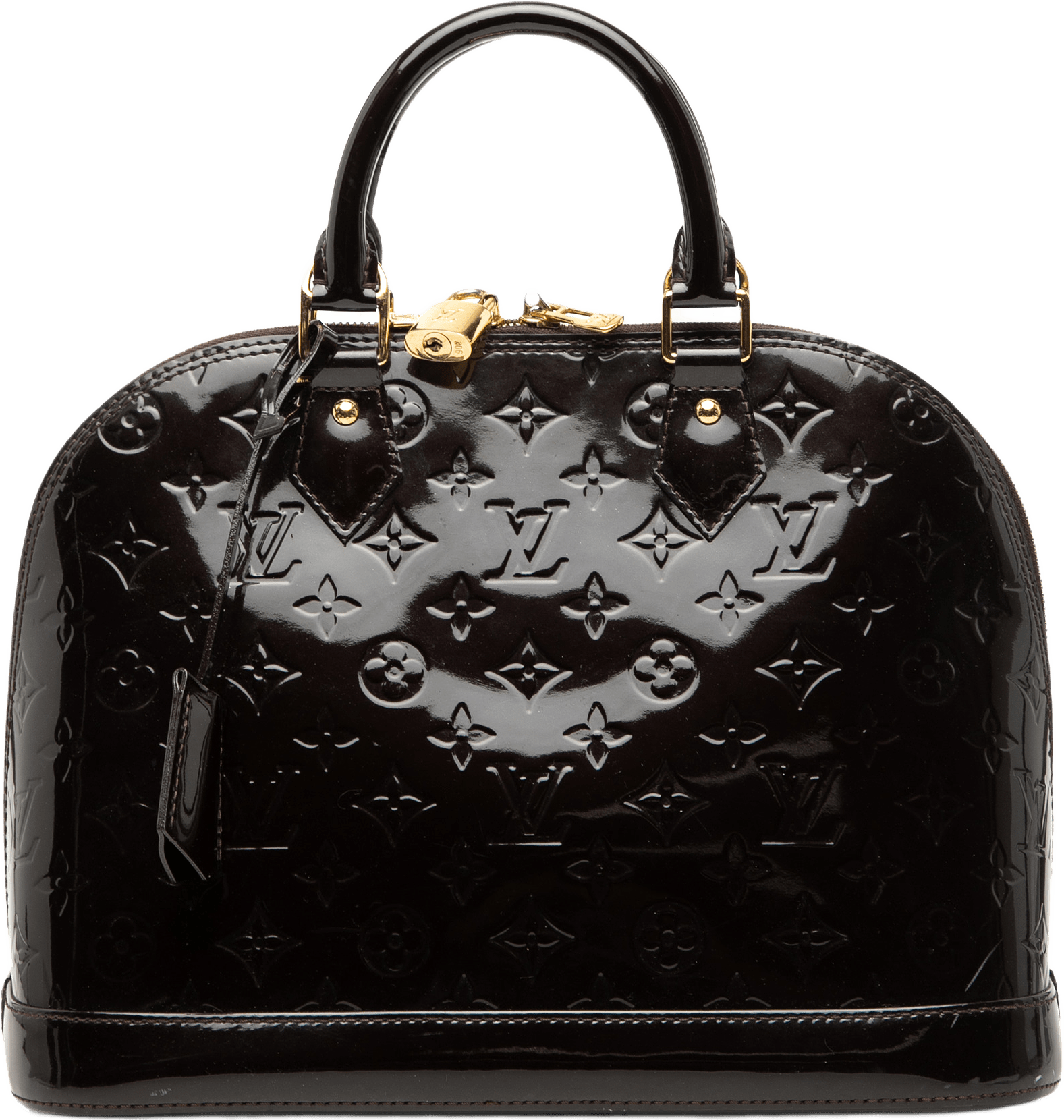 Louis Vuitton Monogram Vernis Alma Pm, från Luxclusif, i färgen purpur.