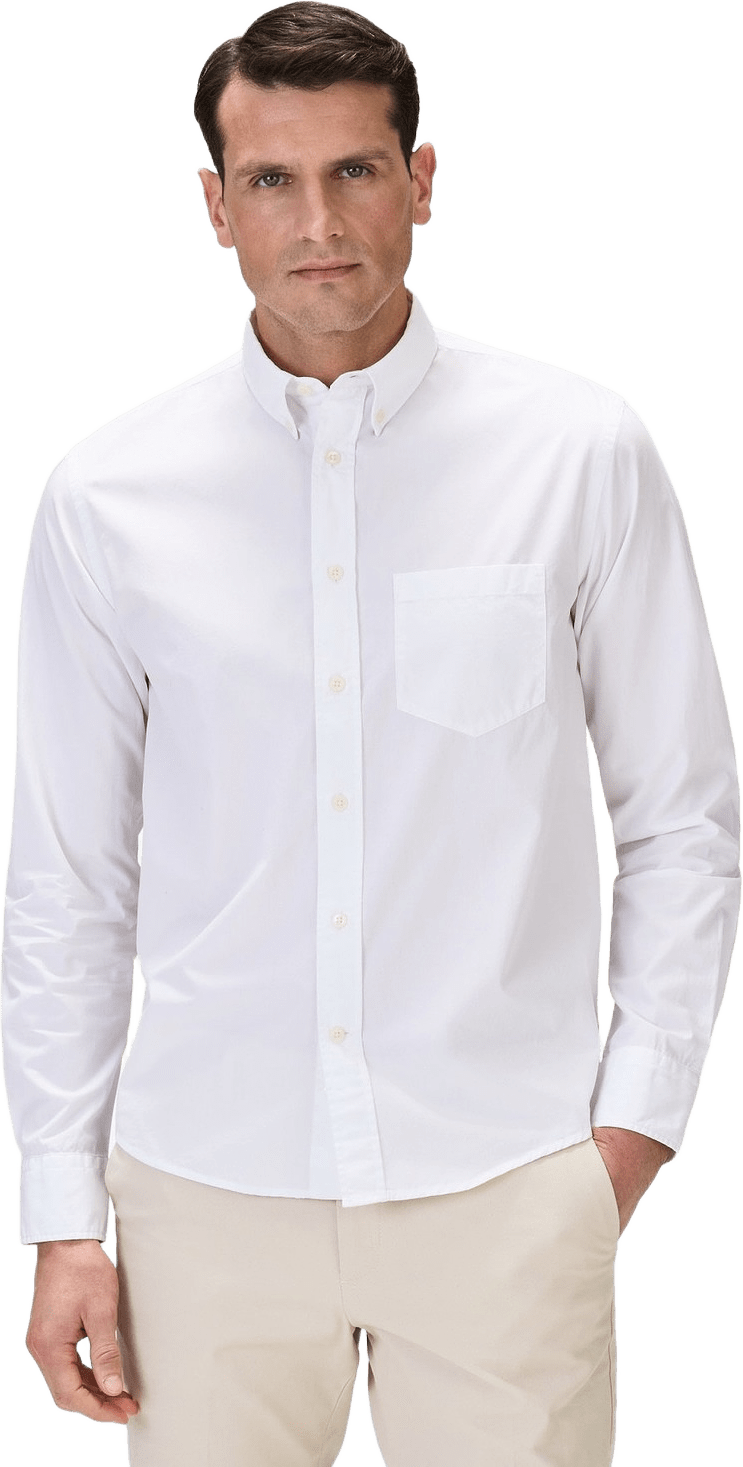 Cotton Poplin Solid Casual Shirt (mylan), från John Henric, i färgen white.