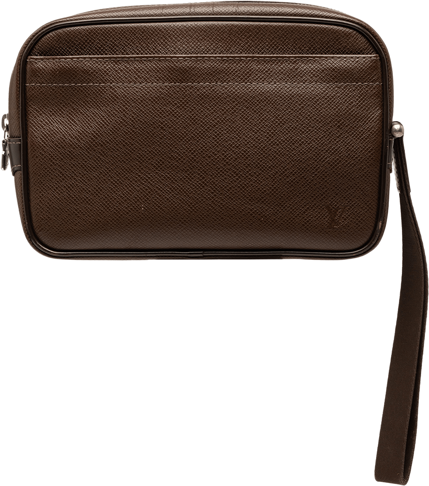 Louis Vuitton Taiga Pochette Kaluga, från Luxclusif, i färgen brown.