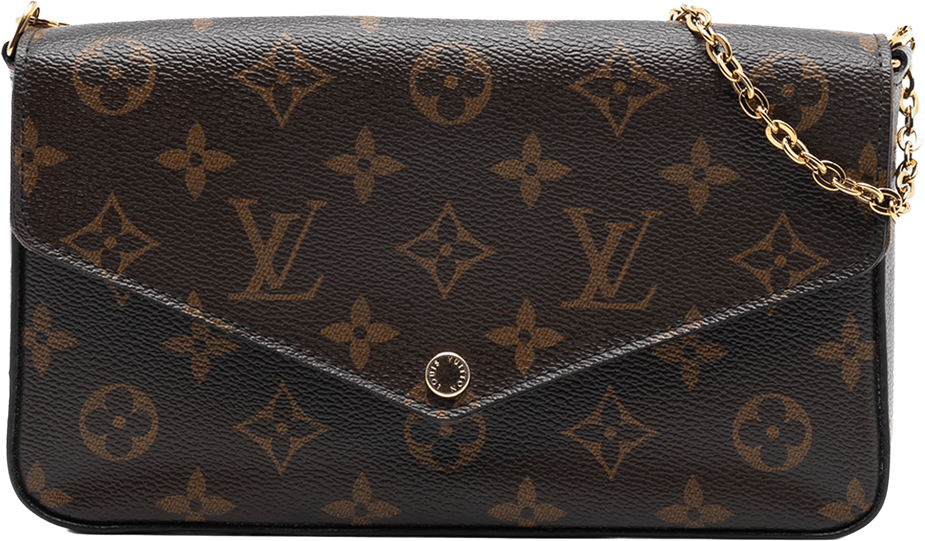 Louis Vuitton Monogram Pochette Felicie, från Luxclusif, i färgen brown.