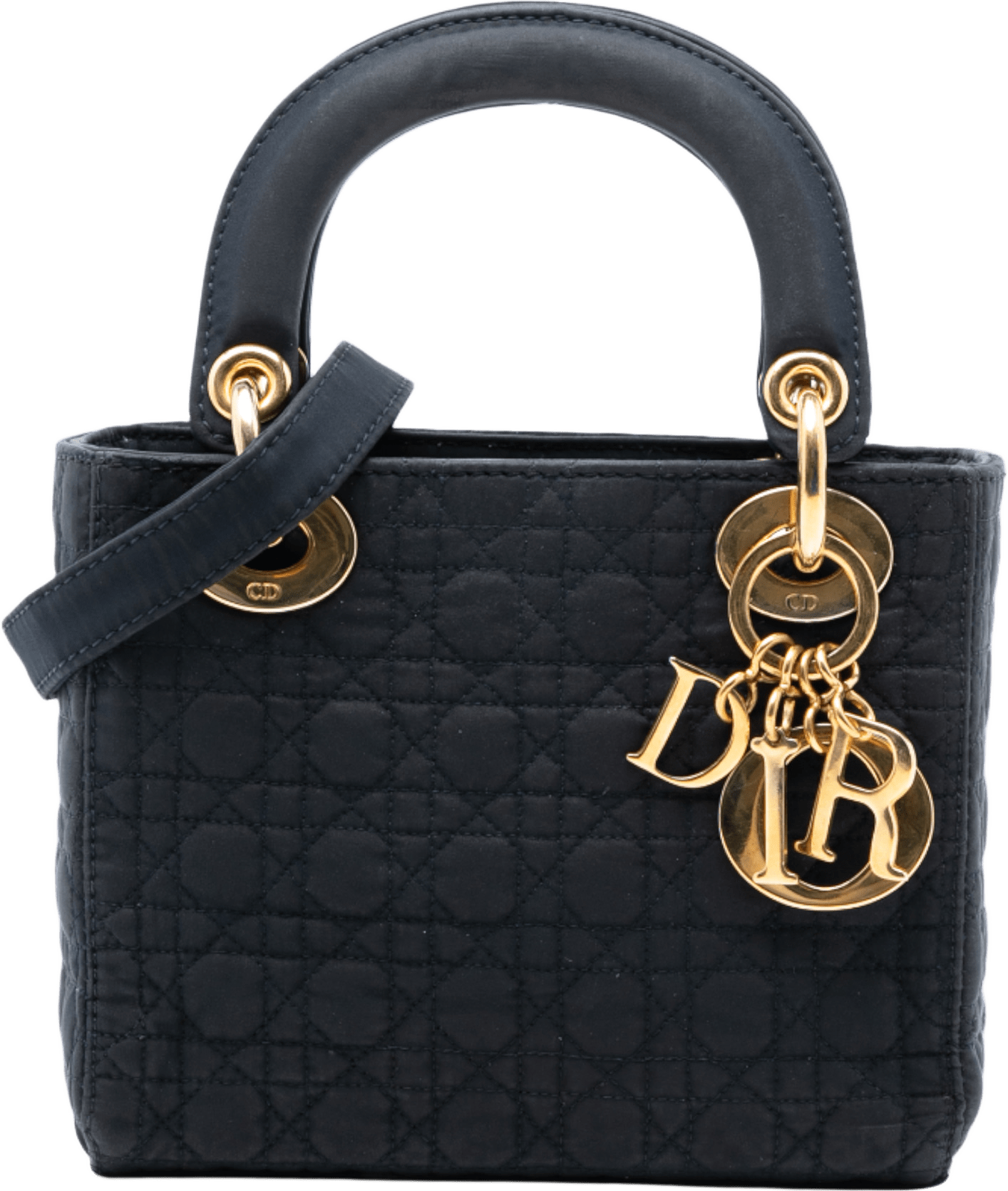 Dior Mini Nylon Cannage Lady Dior, från Luxclusif, i färgen black.