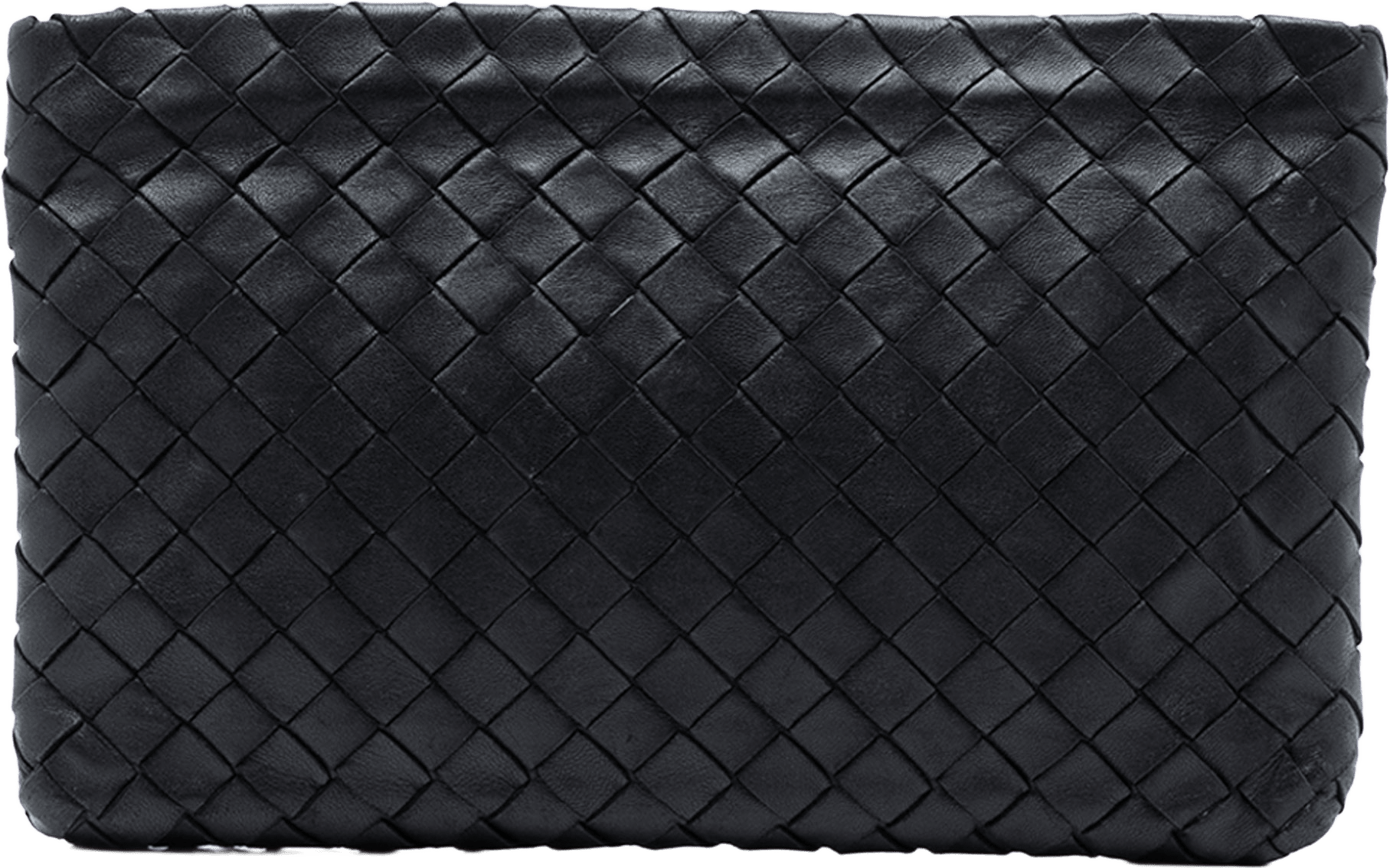Bottega Veneta Large Nappa Intrecciato Flat Zip Pouch, från Luxclusif, i färgen black.