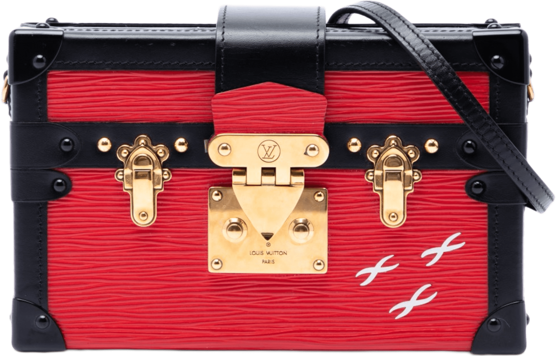 Louis Vuitton Epi Petit Malle, från Luxclusif, i färgen svart.