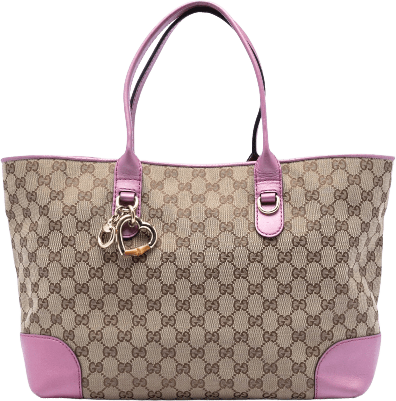 Gucci Gg Canvas Heart Bit Tote, från Luxclusif, i färgen beige.