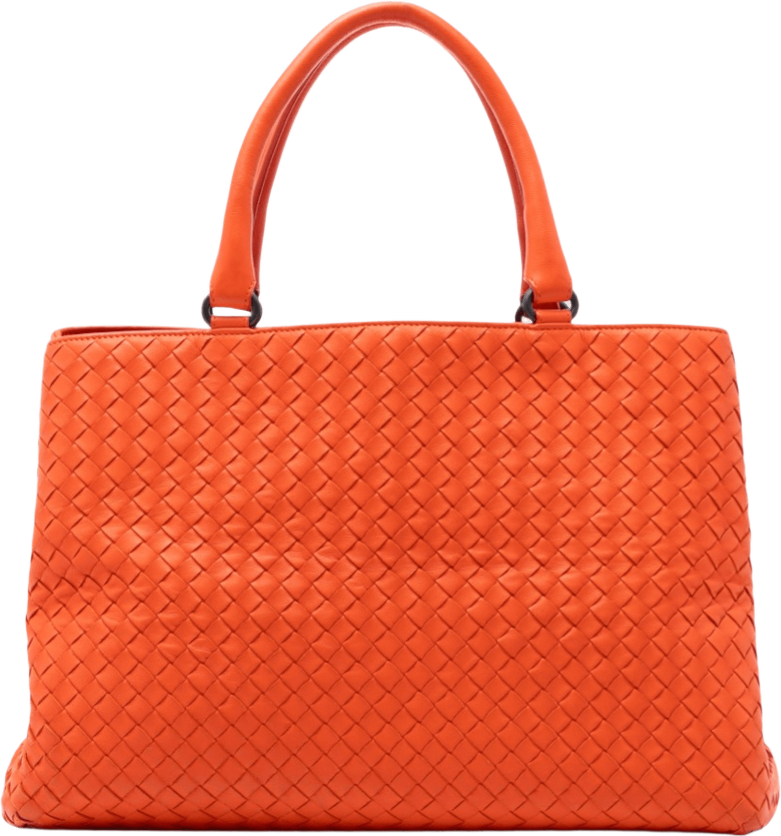 Bottega Veneta Nappa Intrecciato Milano Tote, från Luxclusif, i färgen orange.