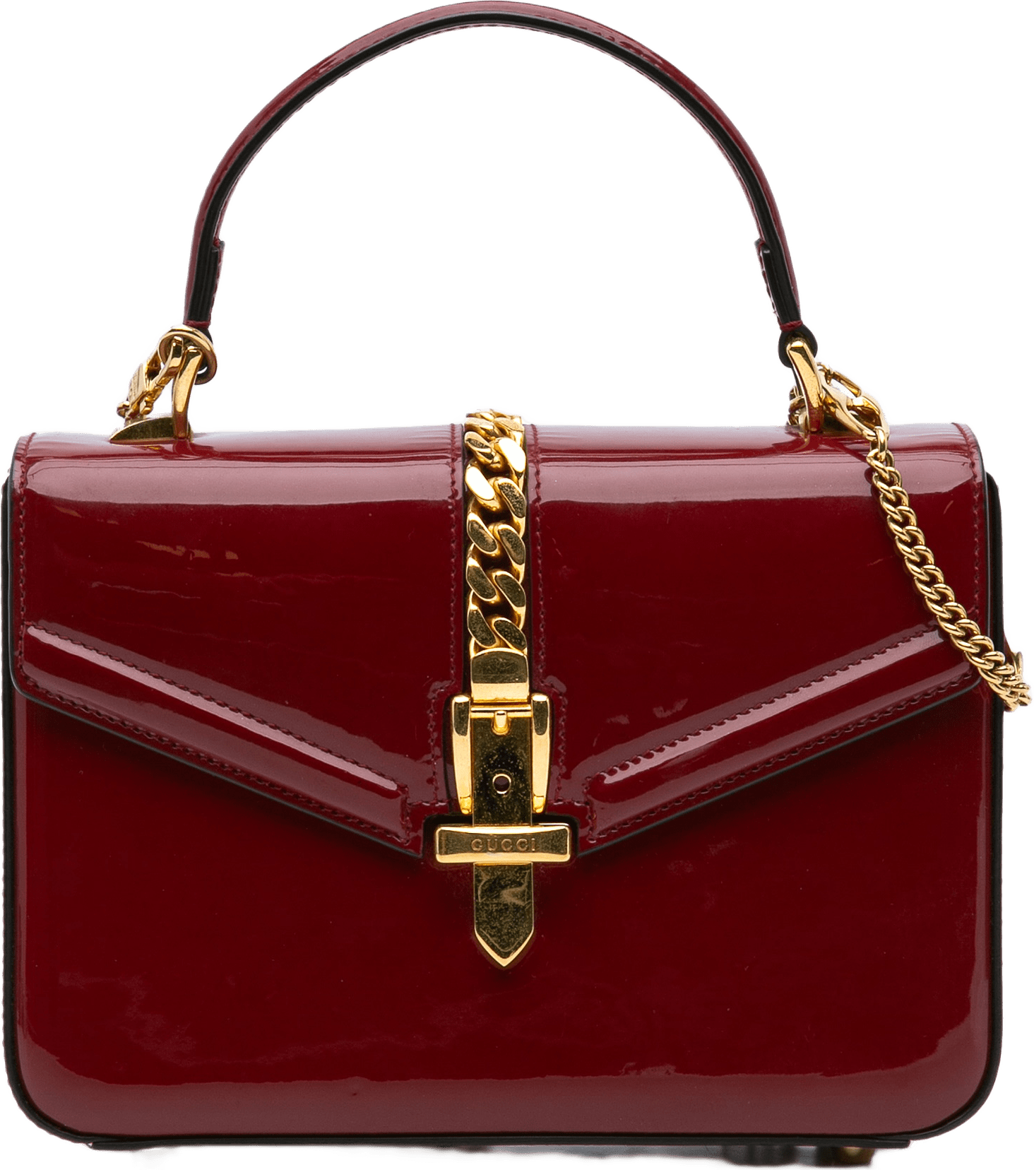 Gucci Mini Patent Sylvie 1969 Top Handle Bag