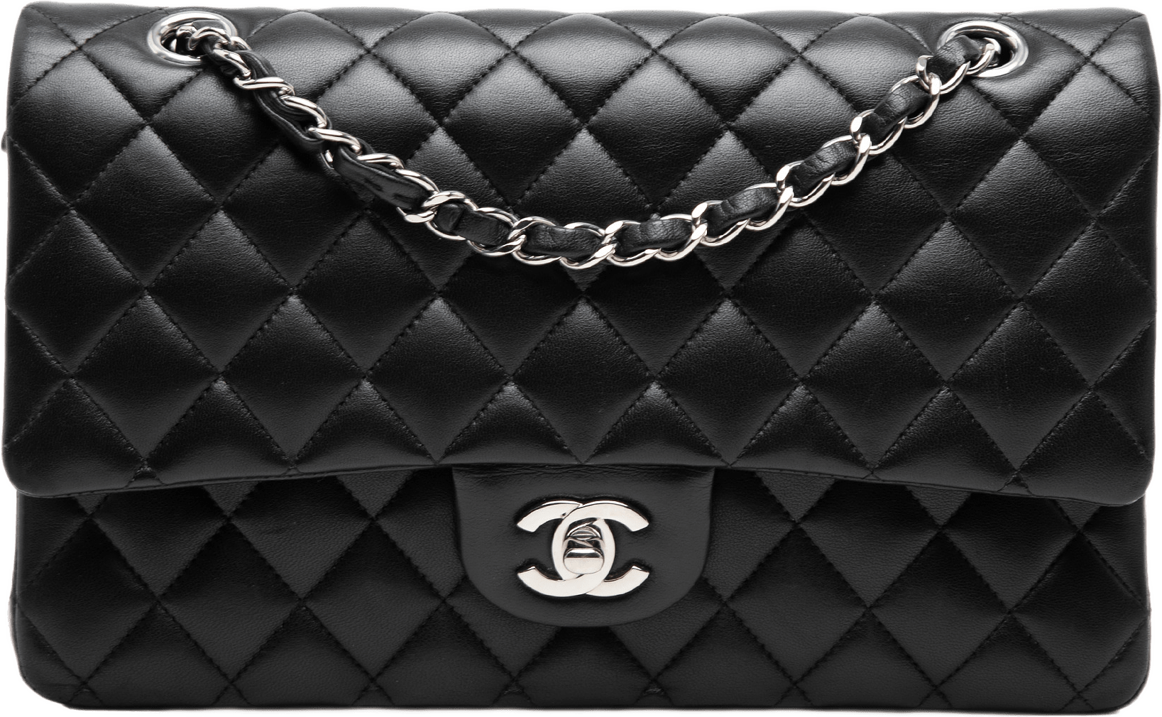 Chanel Medium Classic Lambskin Double Flap, från Luxclusif, i färgen svart.