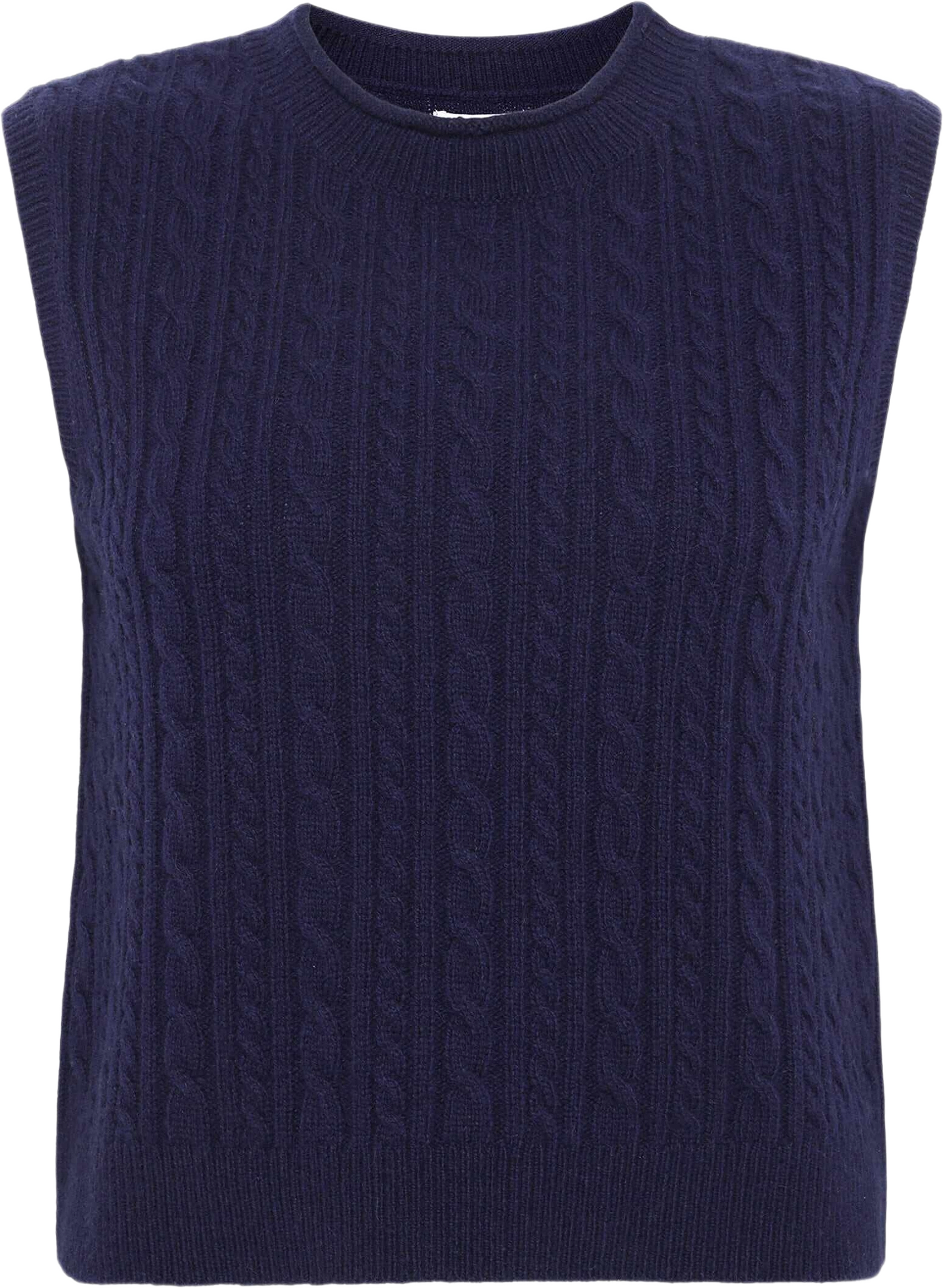 Norma Cable Waistcoat, från Newhouse, i färgen marinblå.