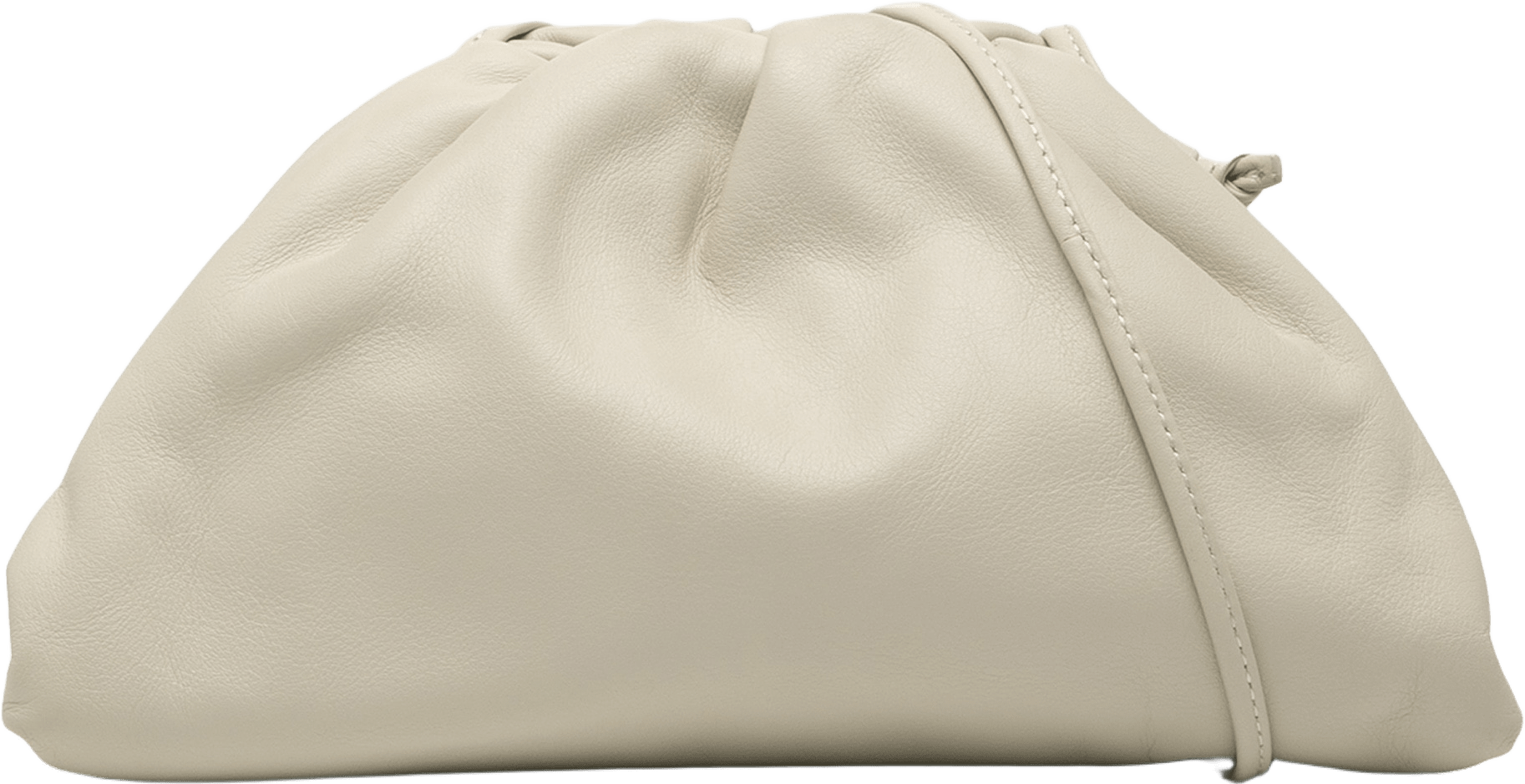 Bottega Veneta Lambskin The Mini Pouch Crossbody, från Luxclusif, i färgen off white.