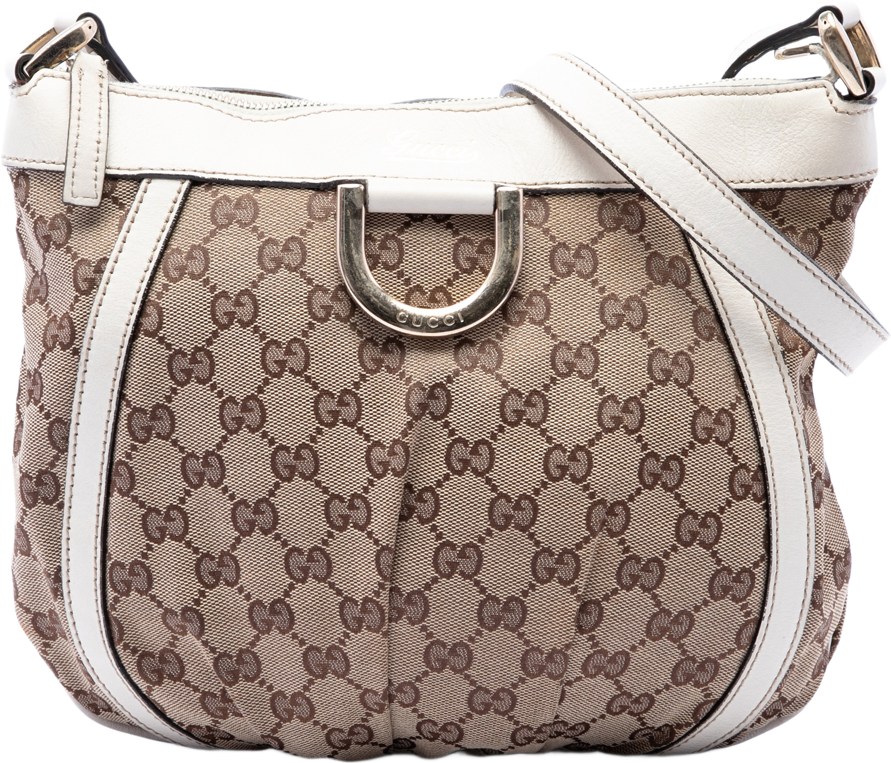 Gucci Gg Canvas Abbey D Ring Crossbody, från Luxclusif, i färgen beige.