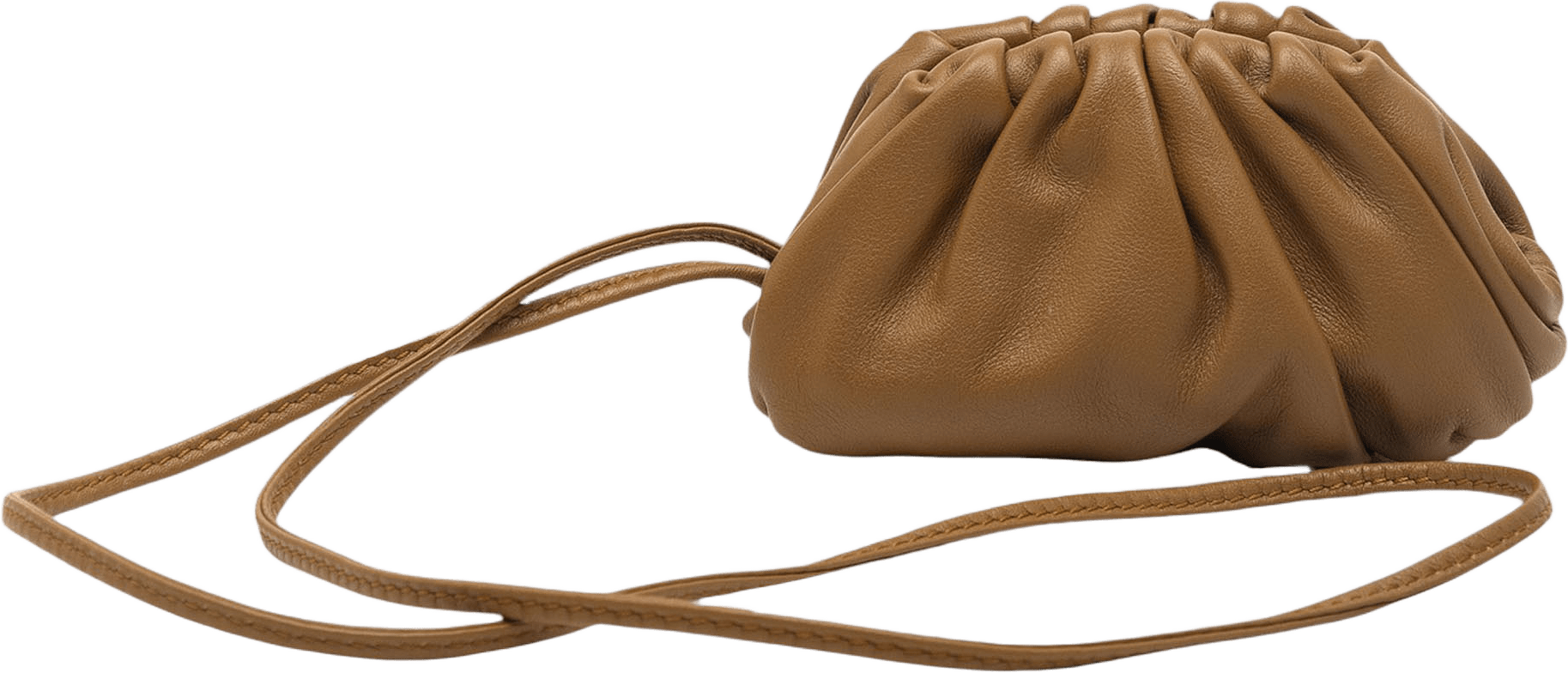 Bottega Veneta Lambskin The Extra Mini Pouch Crossbody, från Luxclusif, i färgen brown.